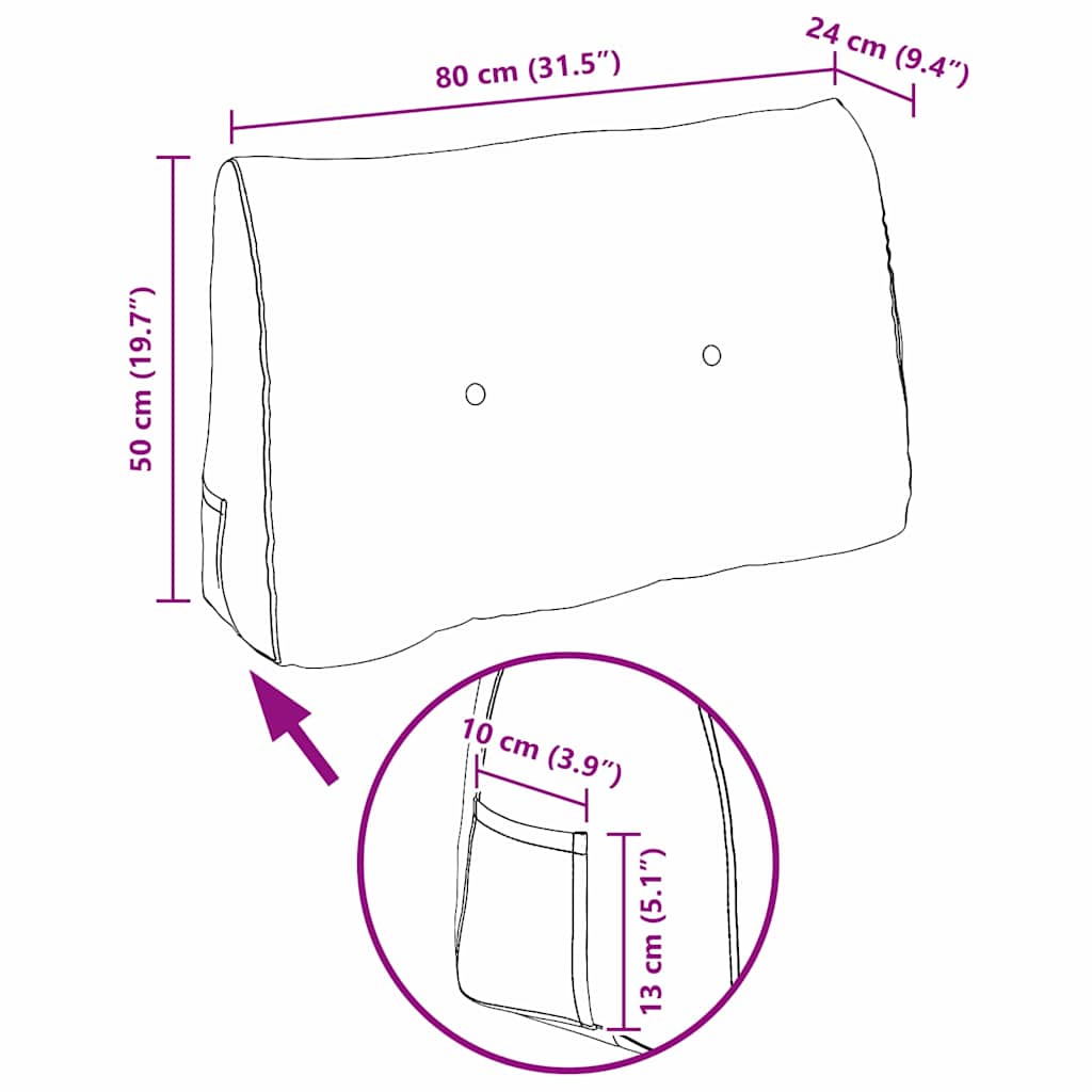 Rugkussen Roze 80 x 24 x 50 cm Stof is nu te koop bij PeponiXL, paradijselijk wonen!