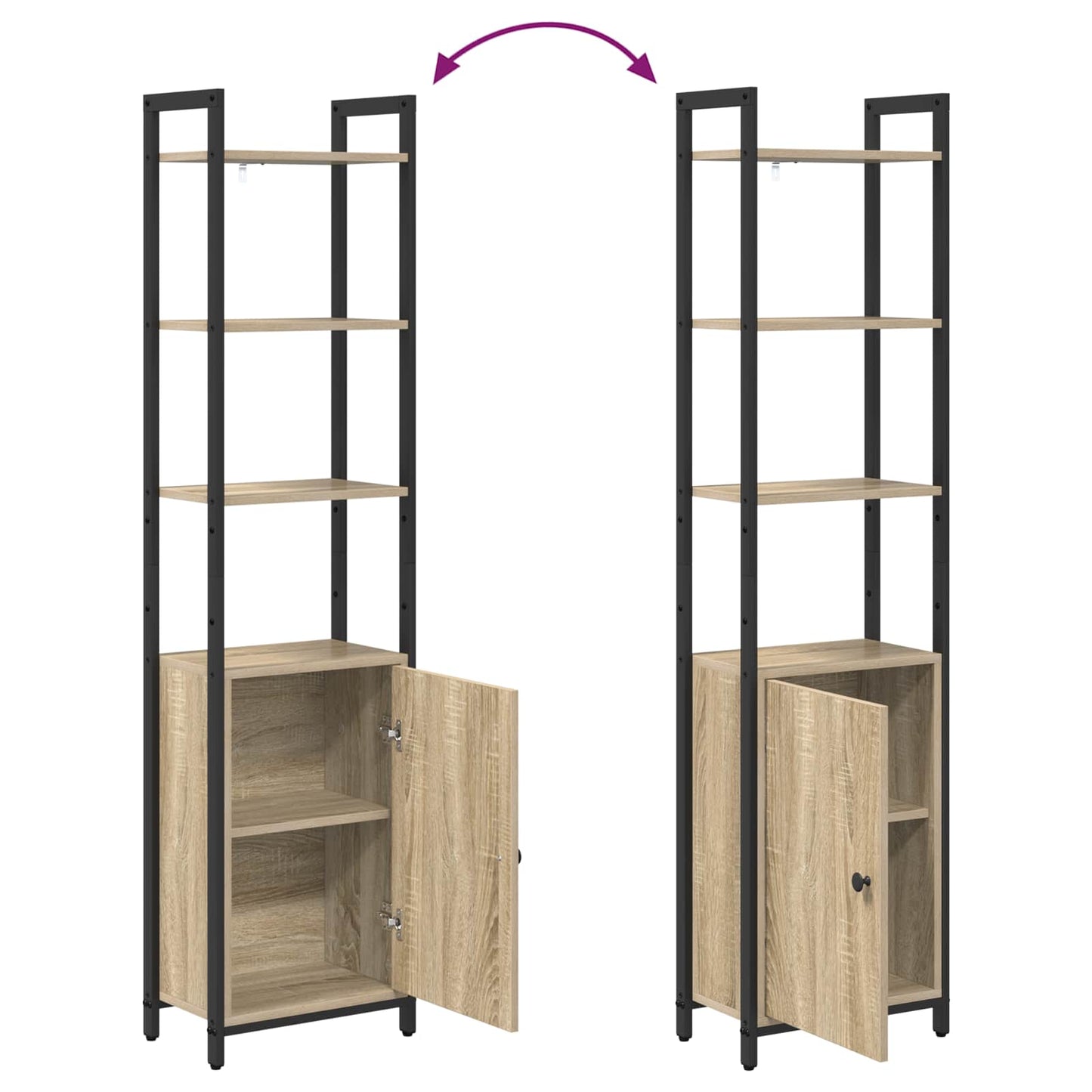 Boekenkast Sonoma Eiken 40 x 24 x 161 cm Bewerkt hout is nu te koop bij PeponiXL, paradijselijk wonen!