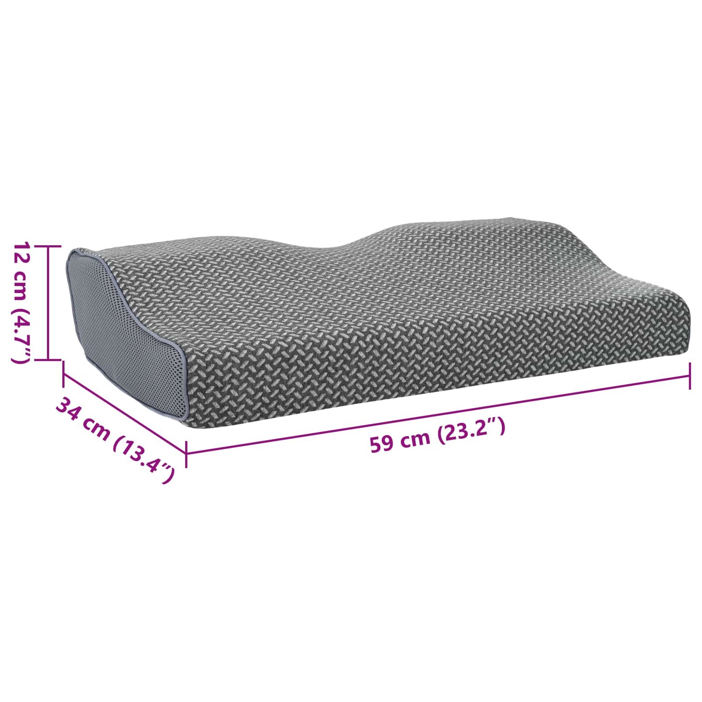 Hoofdkussen met kussen Grijs 60 x 34 x 11 cm Polyester is nu te koop bij PeponiXL, paradijselijk wonen!