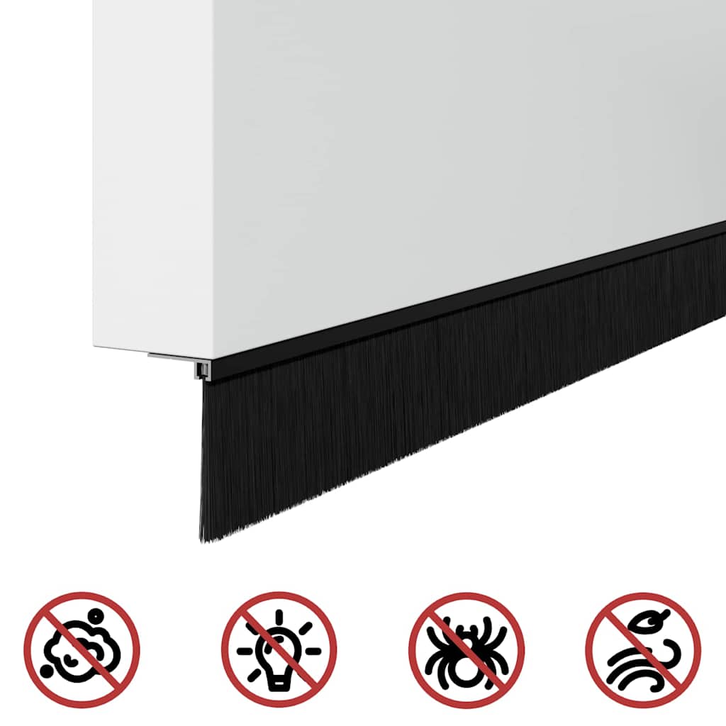 Schroefbare Deurborstelafsluitingen 6 pcs Zwart 100 cm is nu te koop bij PeponiXL, paradijselijk wonen!