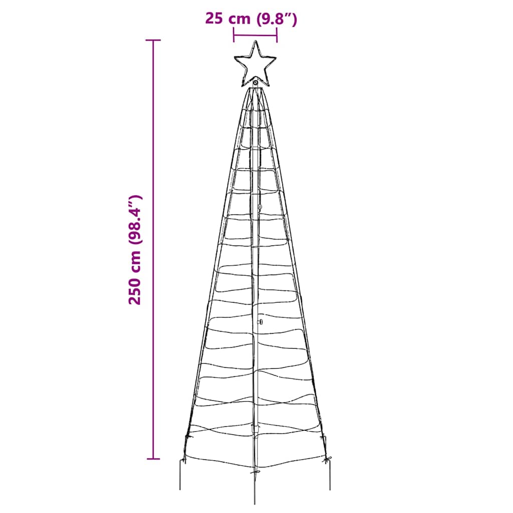 LED Kerstboom met Grondspiesjes Multikleur 250 cm IJzer is nu te koop bij PeponiXL, paradijselijk wonen!