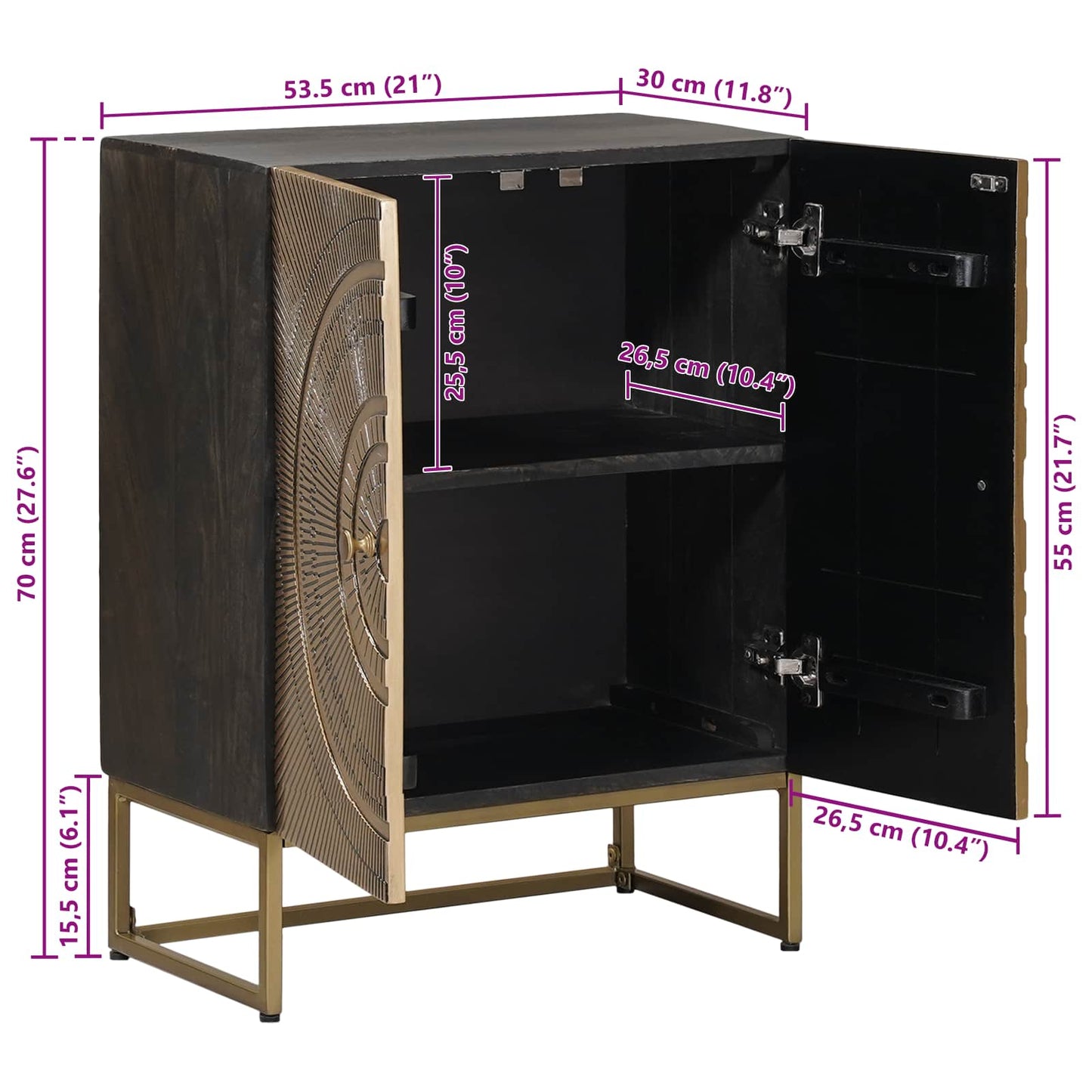 Dressoir Koper 53,5 x 30 x 70 cm is nu te koop bij PeponiXL, paradijselijk wonen!