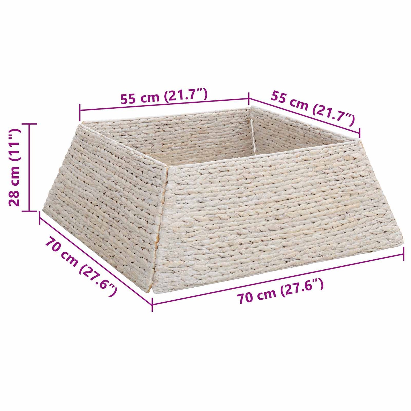 Kerstboomkraag Wit 70 x 70 x 28 cm Waterhyacint is nu te koop bij PeponiXL, paradijselijk wonen!