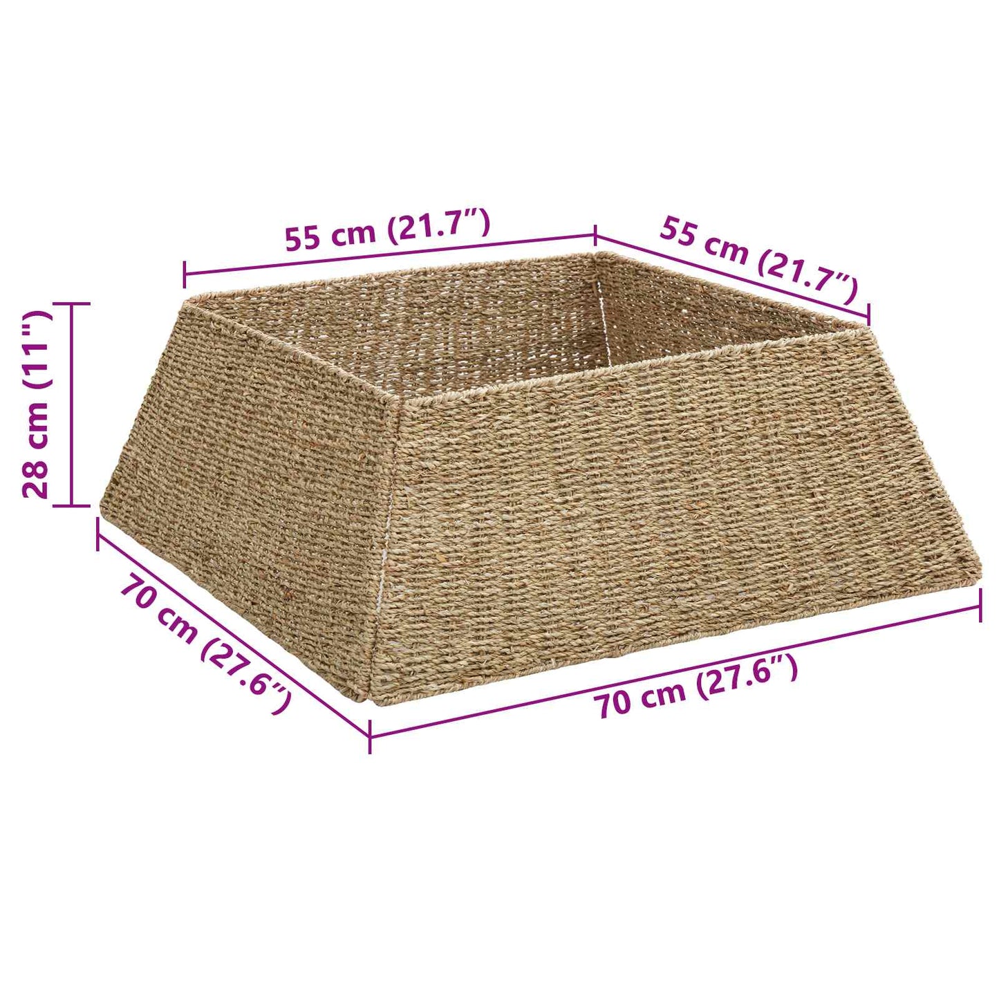 Kerstboomkraag Bruin 70 x 70 x 28 cm Zeegras is nu te koop bij PeponiXL, paradijselijk wonen!