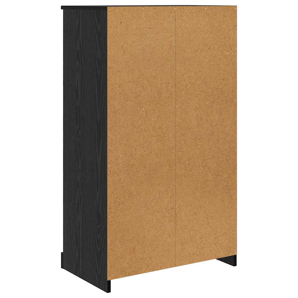 Hoge kast met lade 3 pcs Zwart Eiken Bewerkt hout is nu te koop bij PeponiXL, paradijselijk wonen!