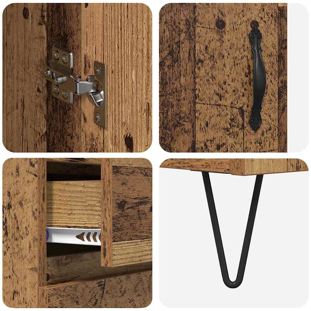 Hoge kast met lade Oud Hout 69,5 x 34 x 90 cm Bewerkt hout is nu te koop bij PeponiXL, paradijselijk wonen!