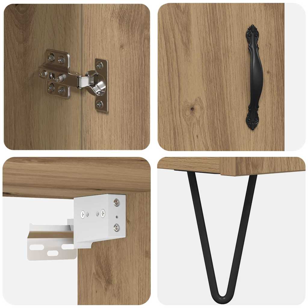 Highboard Artisan Eiken 34,5 x 34 x 90 cm Bewerkt hout is nu te koop bij PeponiXL, paradijselijk wonen!