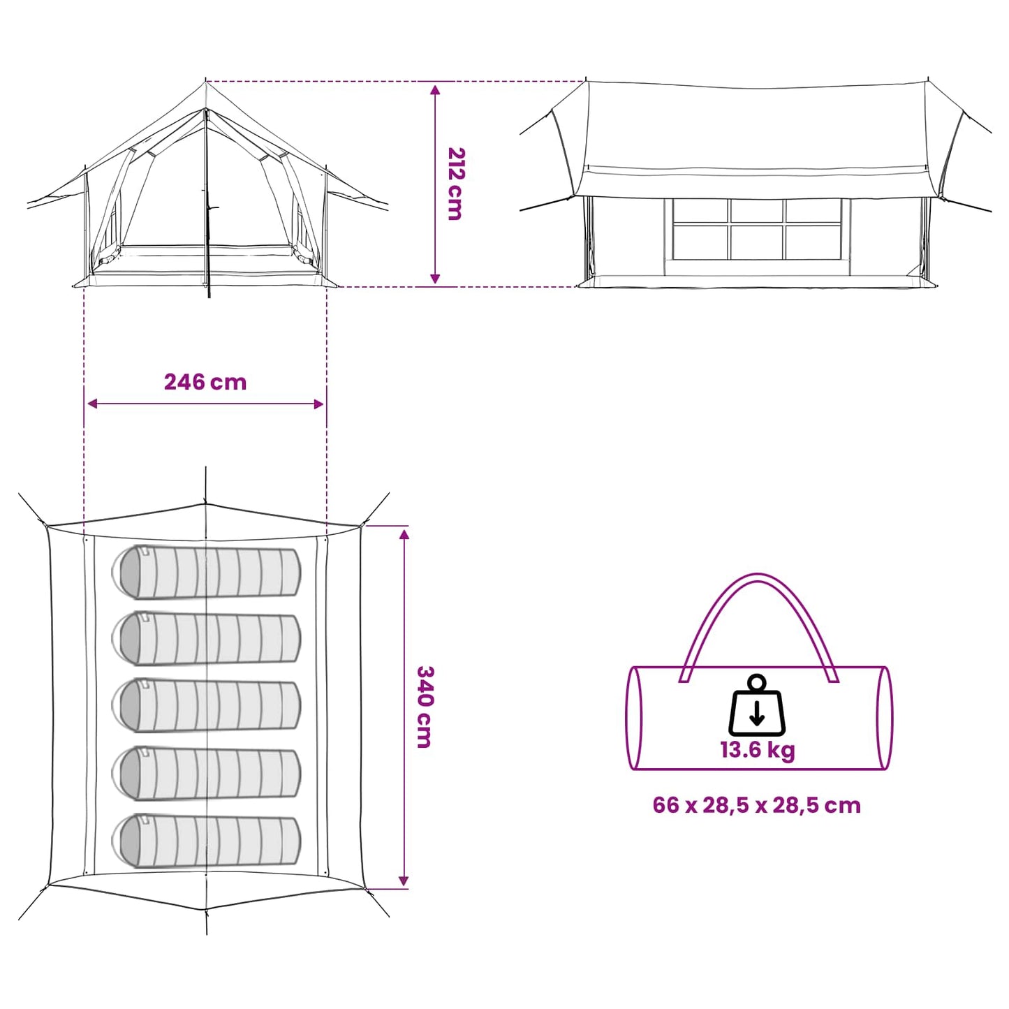 Huisje Tent Crèmekleurig 340 x 246 x 210 cm Polykatoen is nu te koop bij PeponiXL, paradijselijk wonen!
