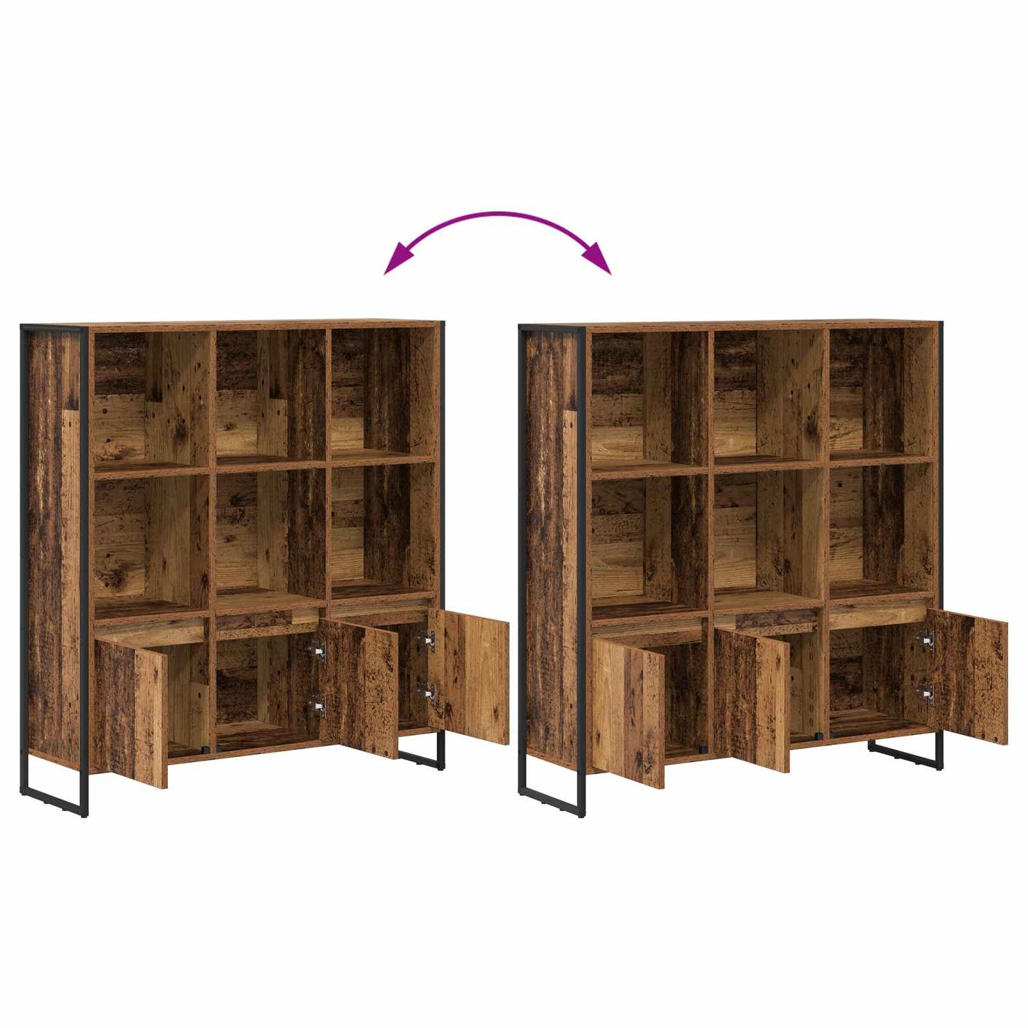 Boekenkast 2 pcs Oud Hout 99,5 x 30 x 108,5 cm Bewerkt hout is nu te koop bij PeponiXL, paradijselijk wonen!