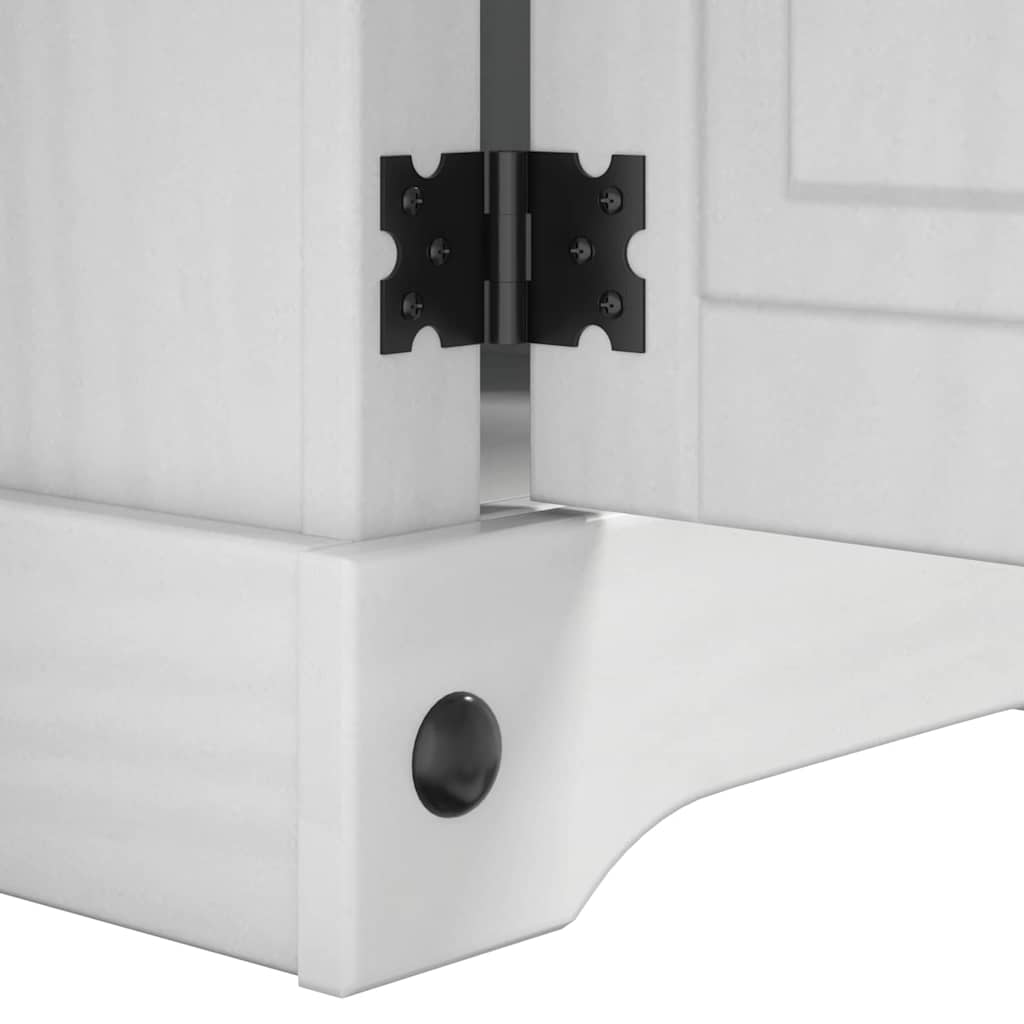 Nachtkastje met lade Wit 35 x 32,5 x 58 cm Massief grenenhout is nu te koop bij PeponiXL, paradijselijk wonen!