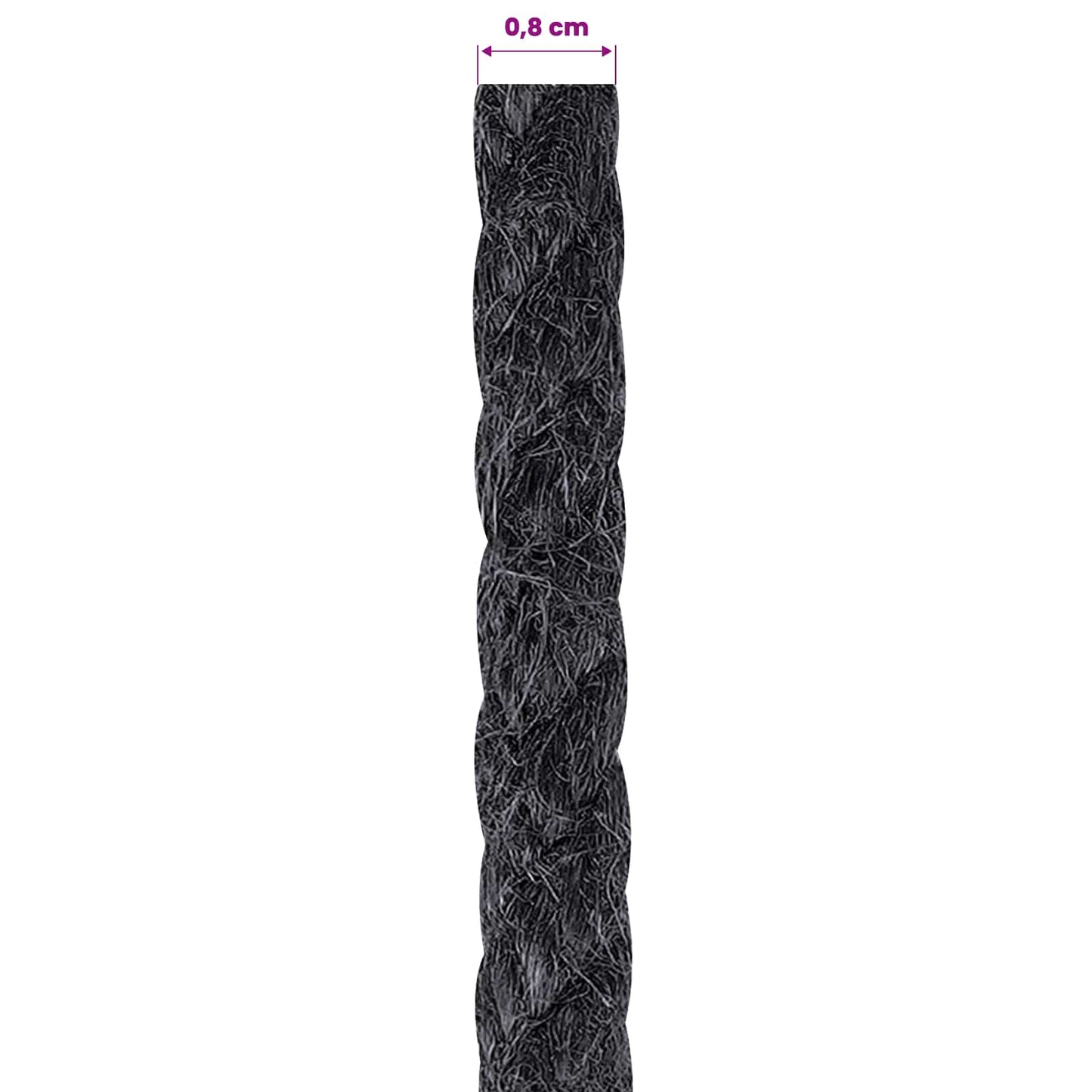 Jute Touw 8 mm Zwart 100% Tossa jute