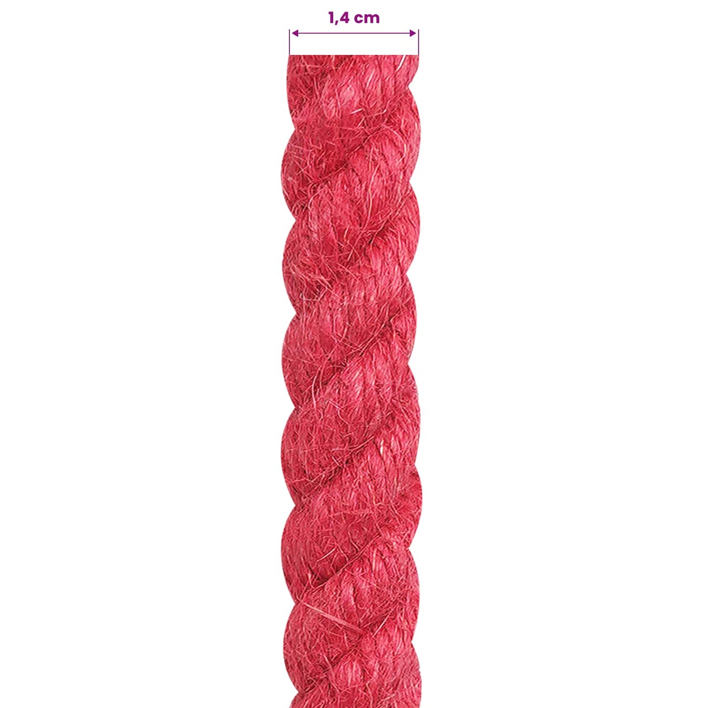 Jute Touw Rood 100% Tossa jute