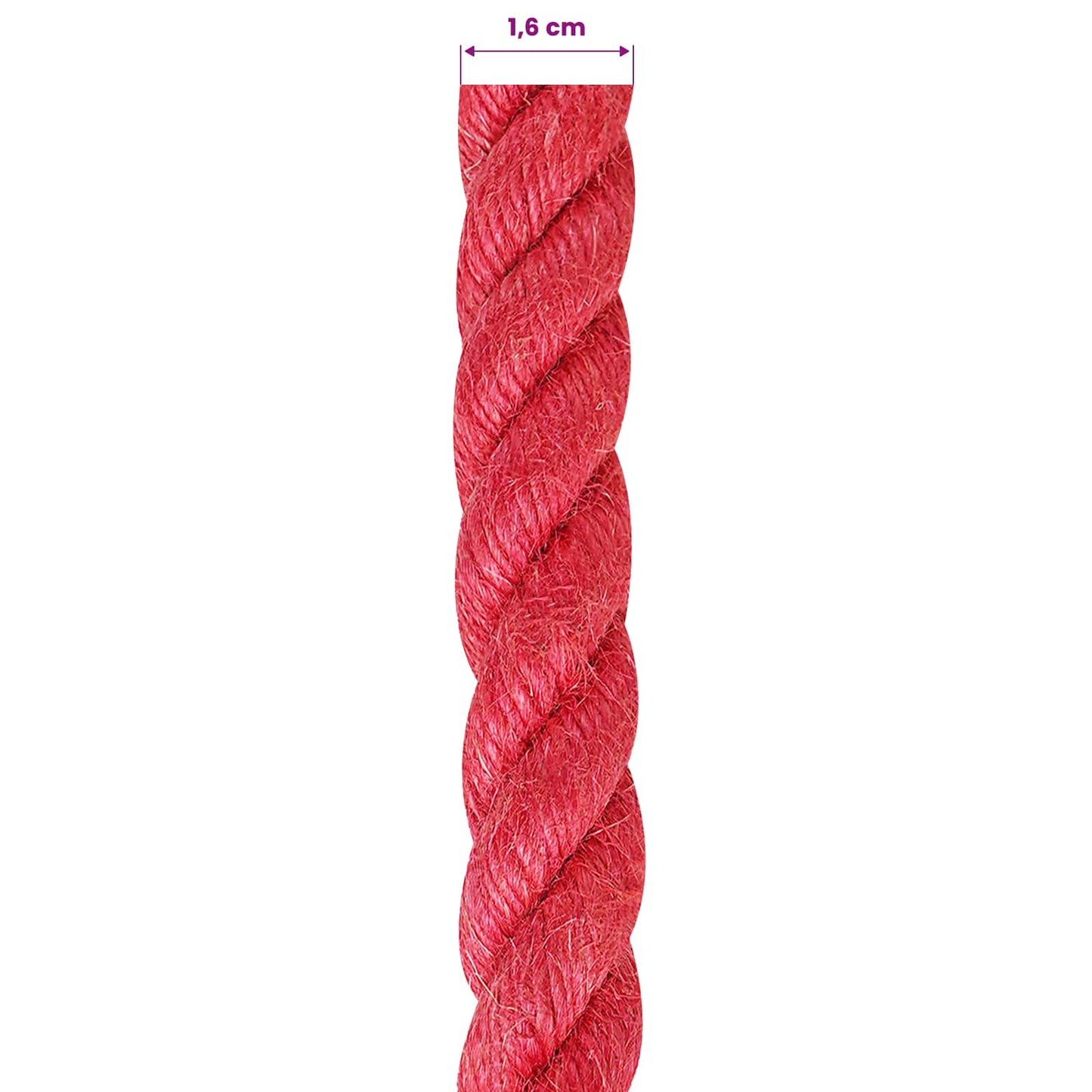 Jute Touw Rood 100% Tossa jute
