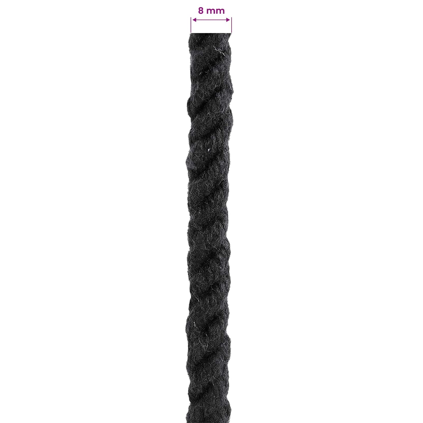 Touw Zwart 0,8 x 0,8 x 5000 cm Katoen
