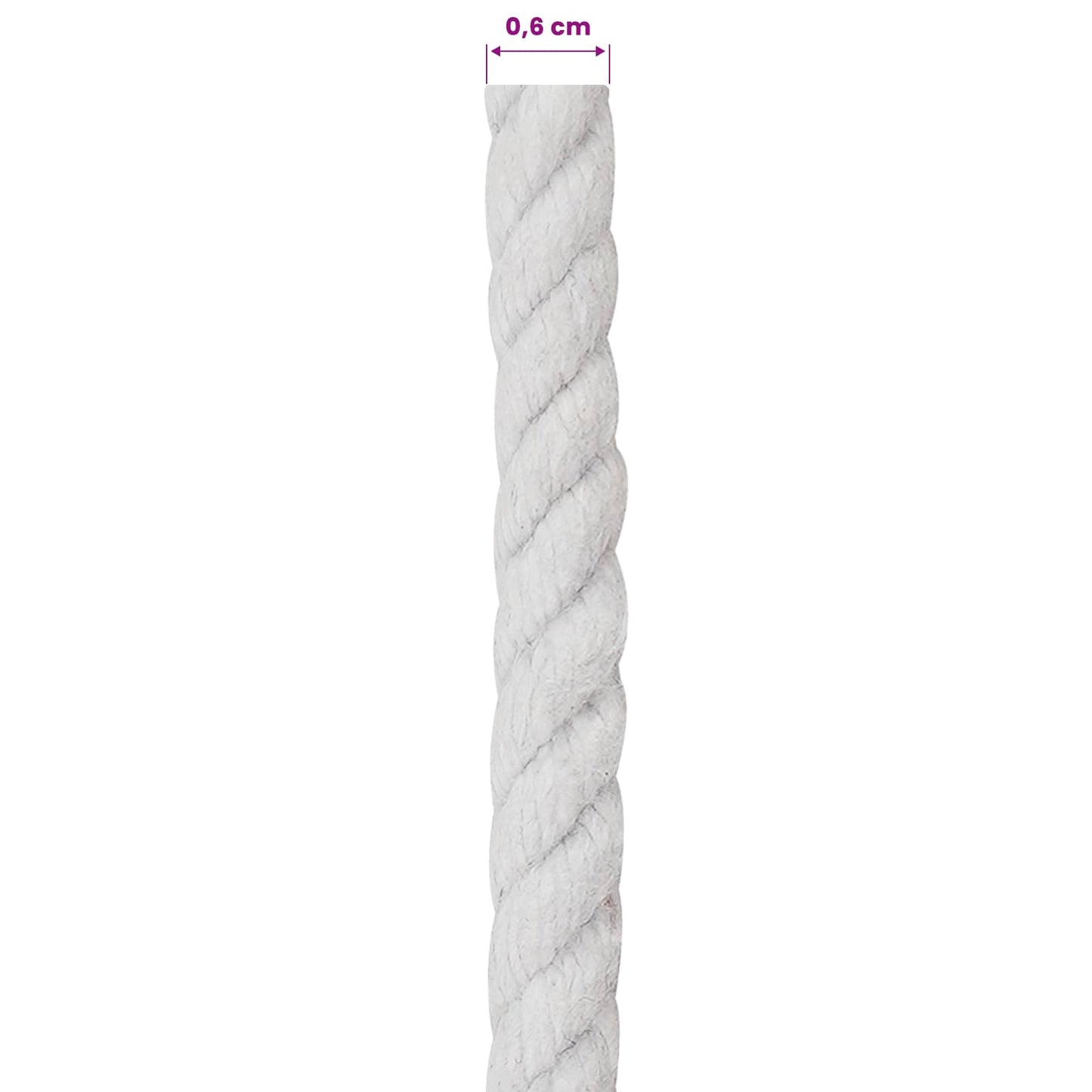 Touw Wit 0,6 x 0,6 x 2500 cm Katoen is nu te koop bij PeponiXL, paradijselijk wonen!