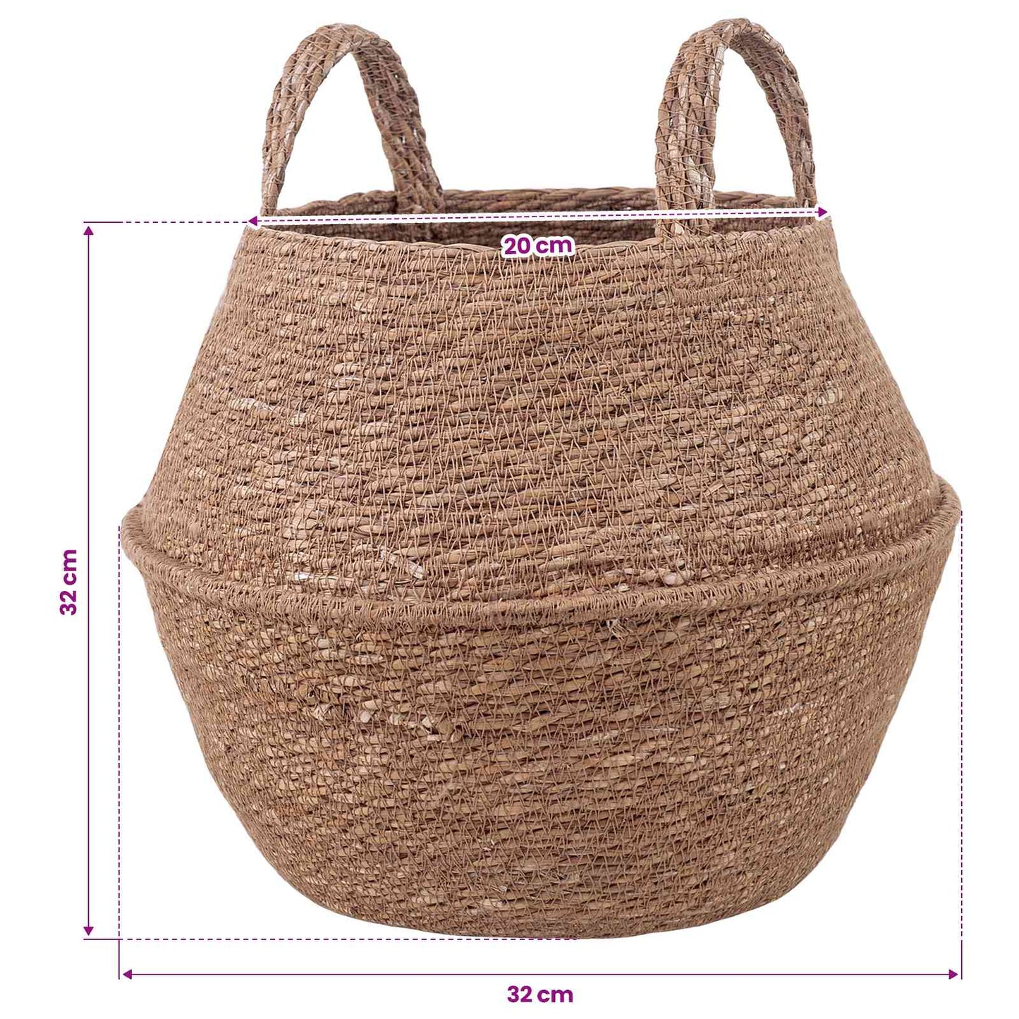 Plantenpot met handvatten 2 pcs Naturel Ø 32 x 32 cm is nu te koop bij PeponiXL, paradijselijk wonen!