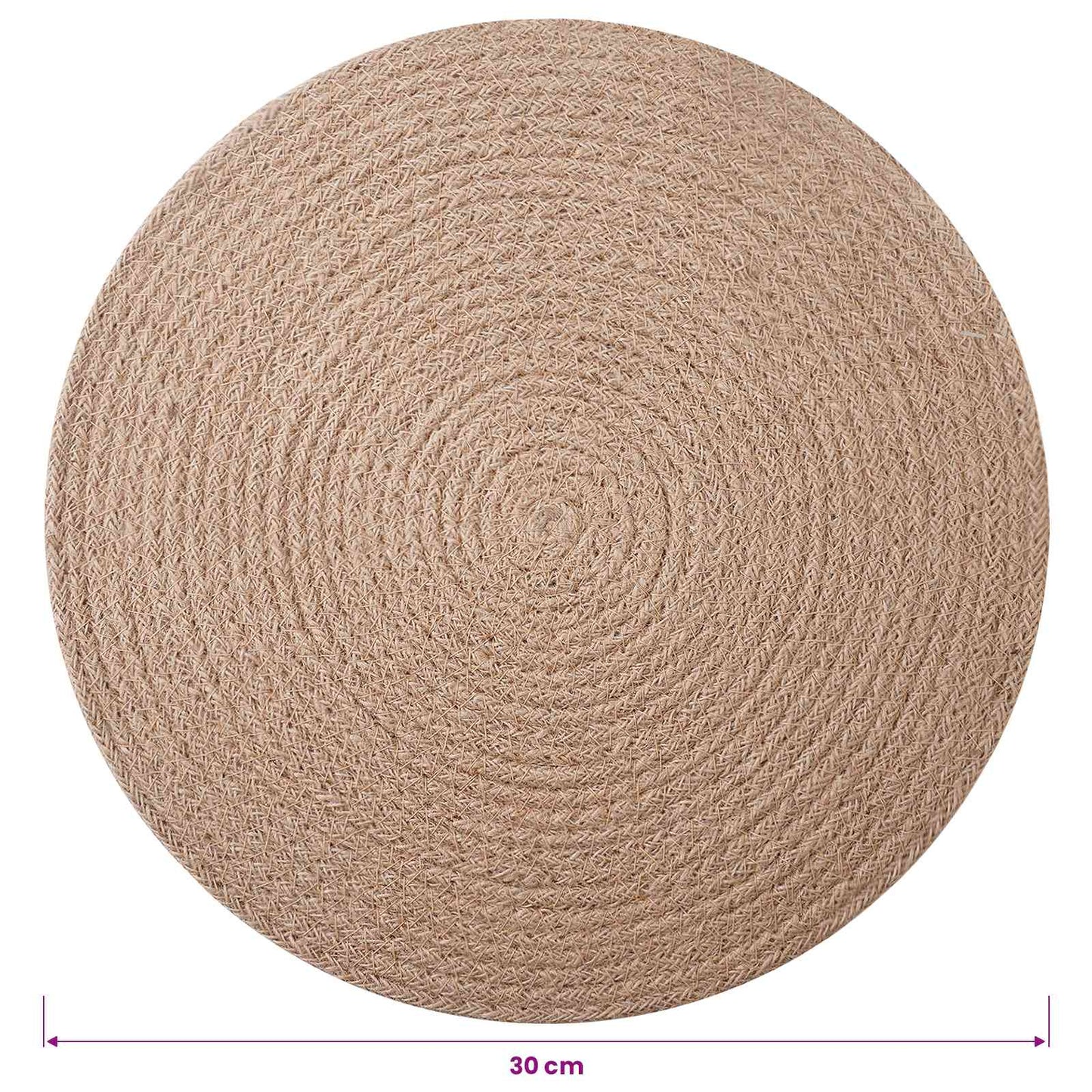 Jute placematten 12 pcs Naturel Ø 30 cm 100% Tossa Jute is nu te koop bij PeponiXL, paradijselijk wonen!