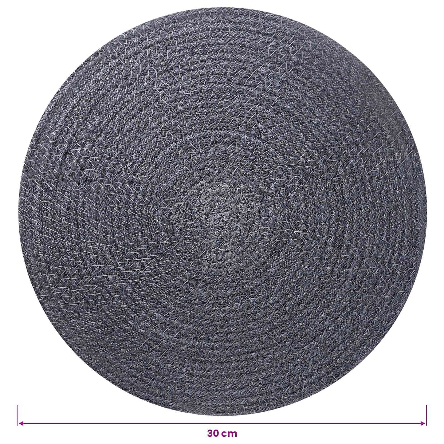 Jute placematten 12 pcs Donkergrijs Ø 30 cm 100% Tossa Jute is nu te koop bij PeponiXL, paradijselijk wonen!