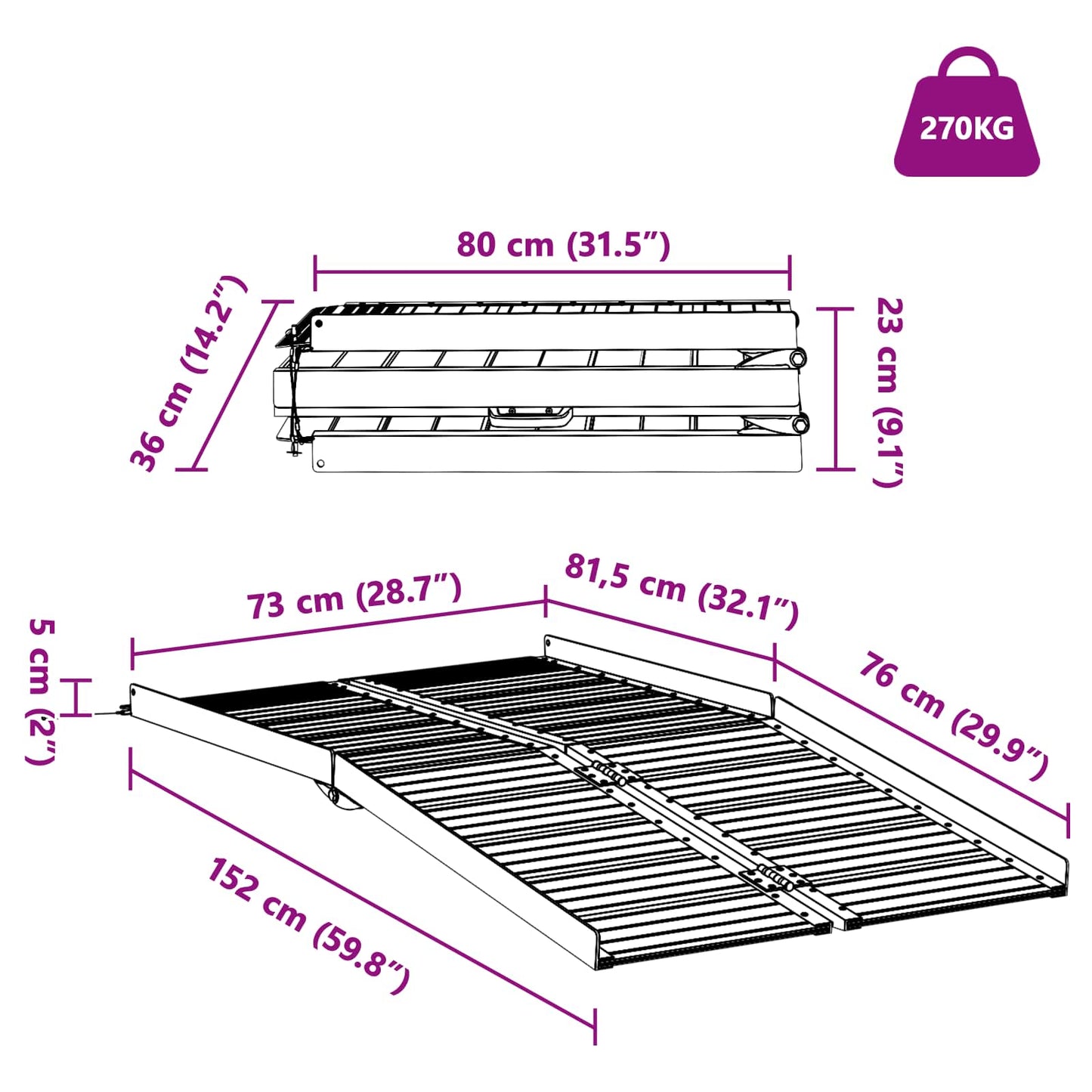 Rolstoelhelling 270 kg Zilver 270 kg Aluminium is nu te koop bij PeponiXL, paradijselijk wonen!