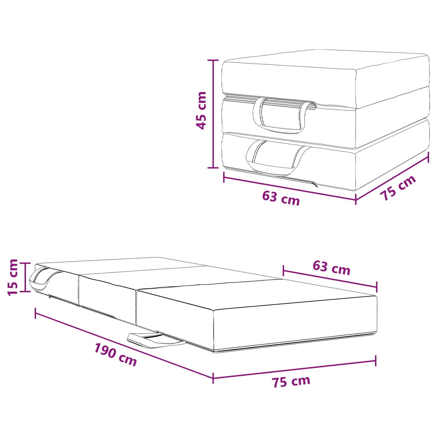 Vouwbare Bankbed 75 x 63 x 45 cm Taupe is nu te koop bij PeponiXL, paradijselijk wonen!