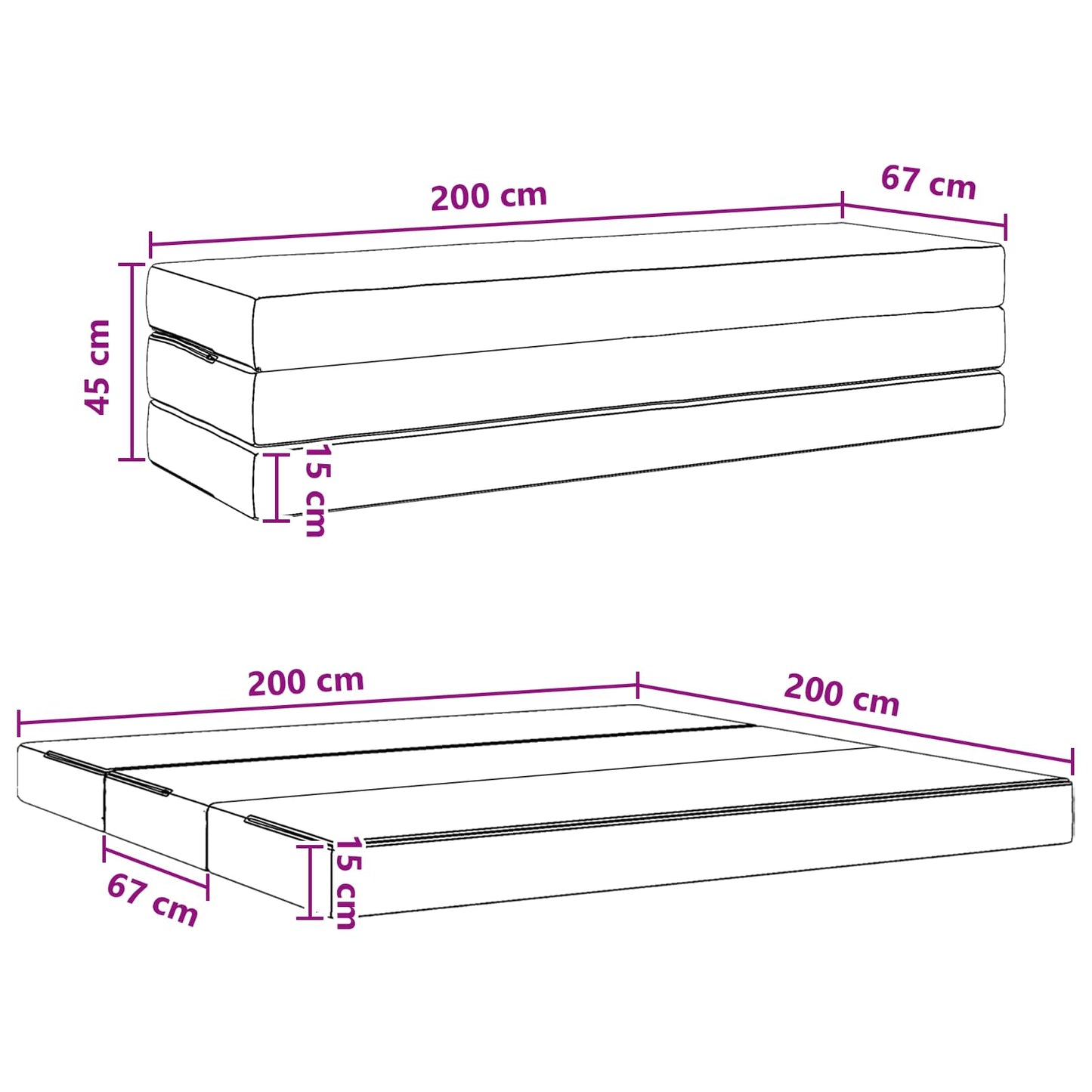 Vouwbare Bankbed 200 x 67 x 45 cm Donkergroen is nu te koop bij PeponiXL, paradijselijk wonen!
