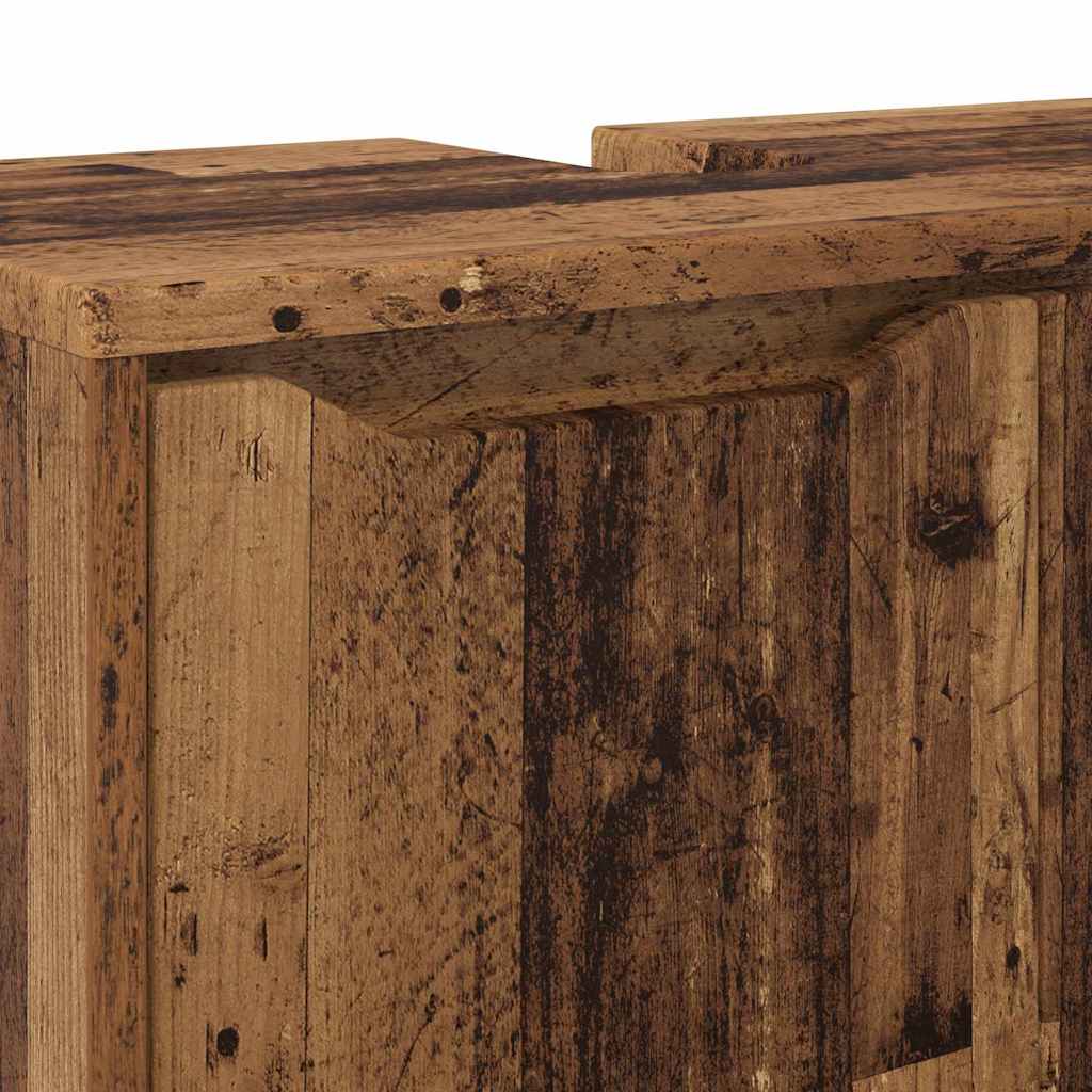 Badkamer wastafelkast Oud Hout 60 x 30 x 60 cm Bewerkt hout is nu te koop bij PeponiXL, paradijselijk wonen!