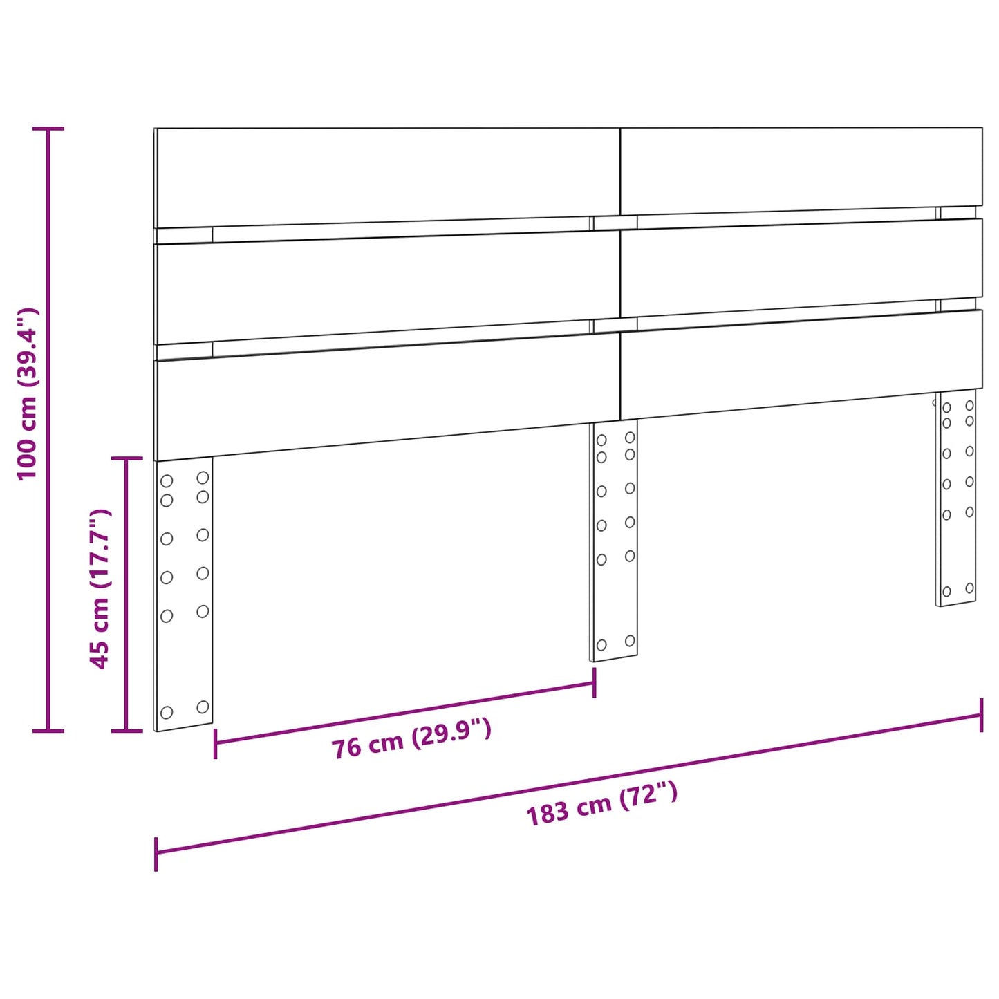 Hoofdbord Zwart Eiken 100 cm Bewerkt hout is nu te koop bij PeponiXL, paradijselijk wonen!