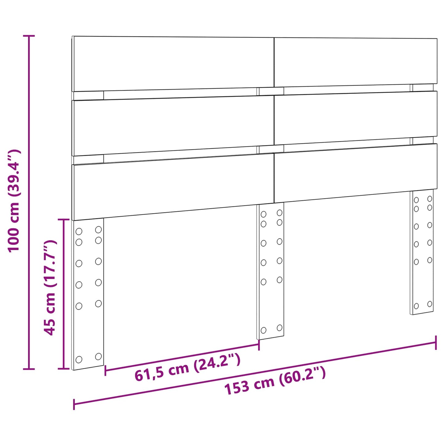 Hoofdbord Zwart Eiken Bewerkt hout is nu te koop bij PeponiXL, paradijselijk wonen!