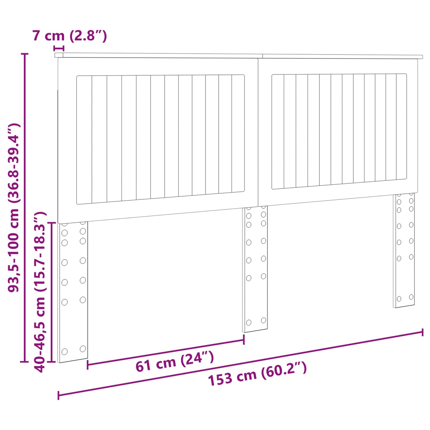 Hoofdbord met hoofdeinde Gerookt eiken 150 cm Bewerkt hout is nu te koop bij PeponiXL, paradijselijk wonen!
