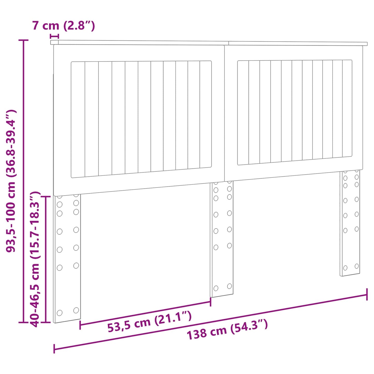 Hoofdbord met hoofdeinde Zwart Eiken 135 cm Bewerkt hout is nu te koop bij PeponiXL, paradijselijk wonen!