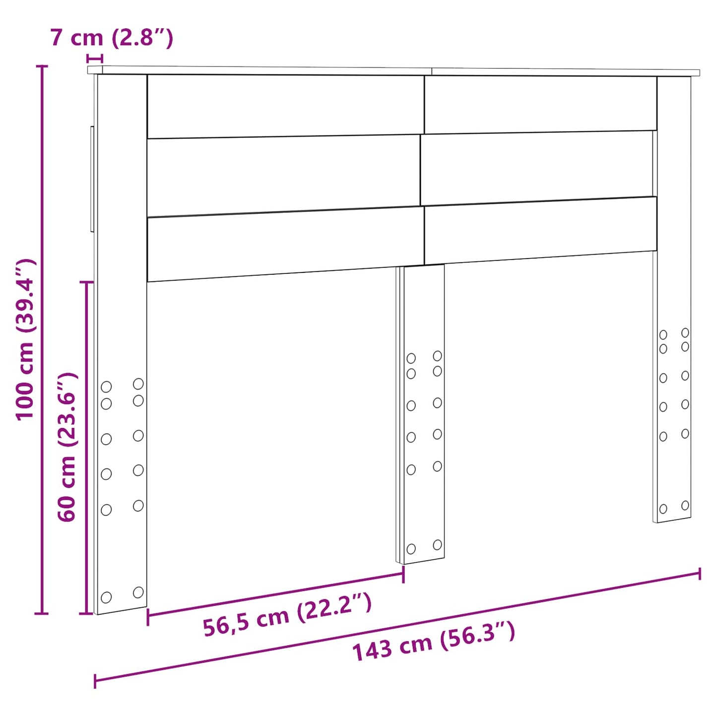 Hoofdbord Zwart Eiken Bewerkt hout is nu te koop bij PeponiXL, paradijselijk wonen!