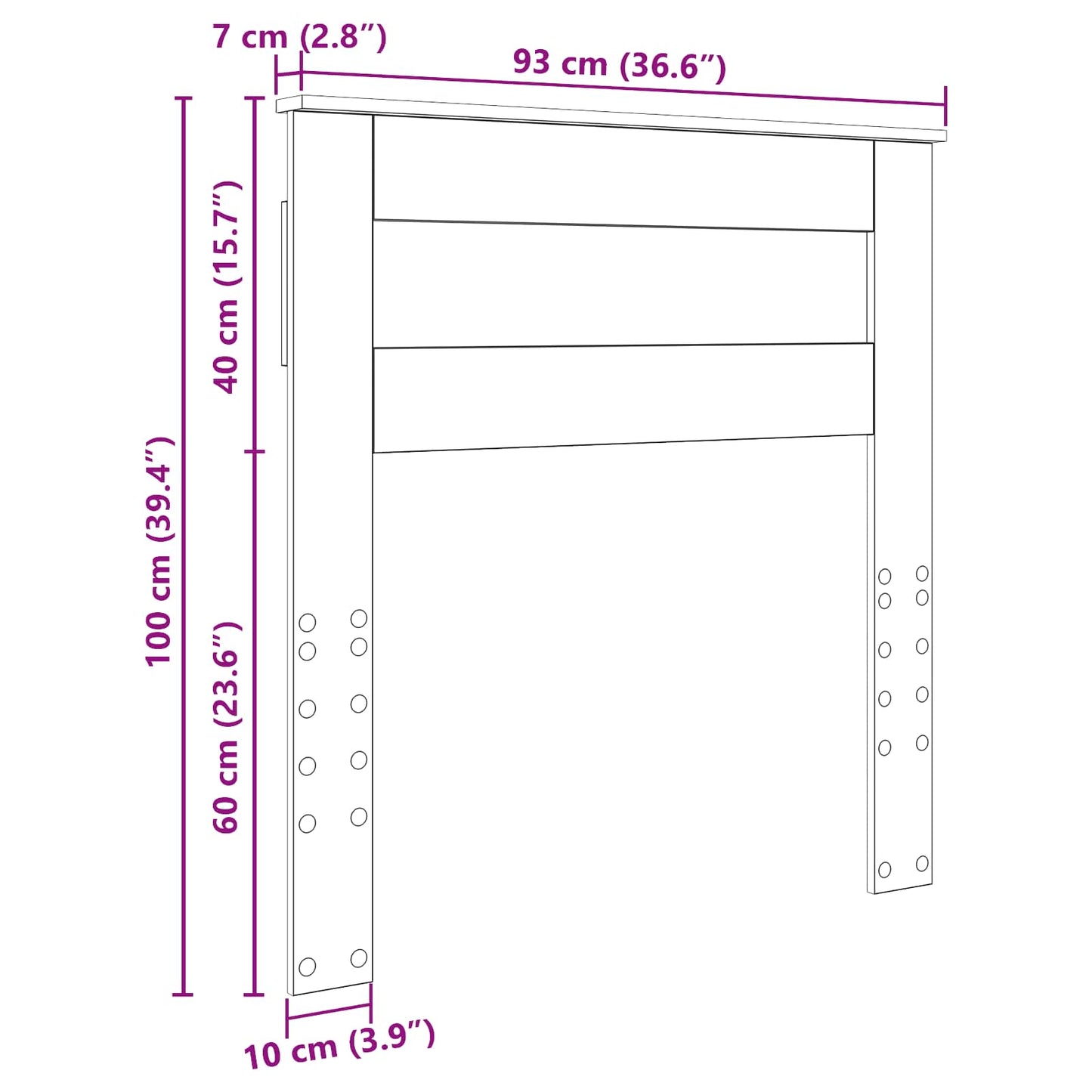 Hoofdbord Zwart Eiken Bewerkt hout is nu te koop bij PeponiXL, paradijselijk wonen!