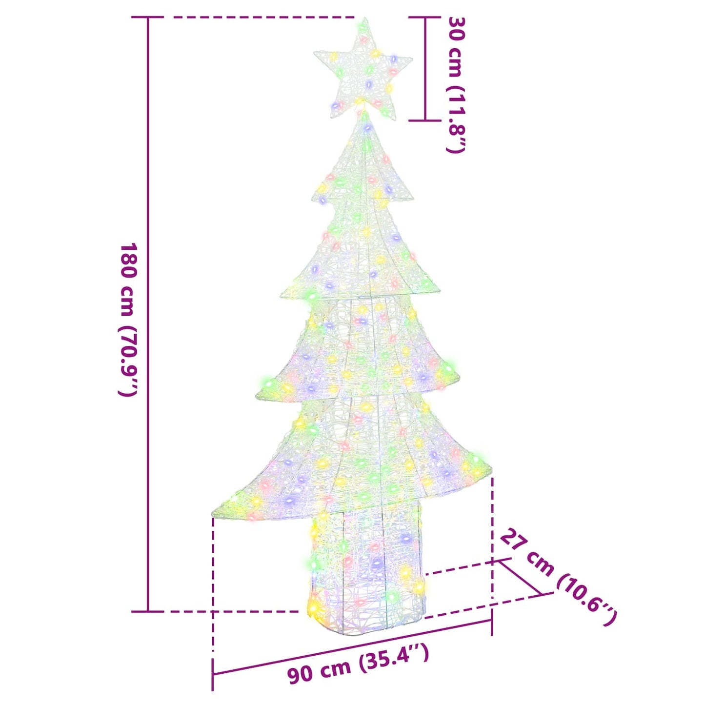 Kerstboom met 240 LED Multikleur 180 cm Acryl is nu te koop bij PeponiXL, paradijselijk wonen!