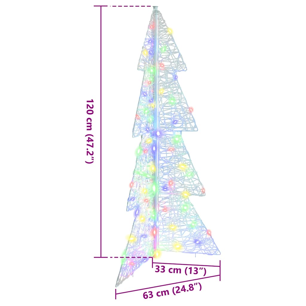 Kerstboom met 100 LED Multikleur 120 cm Acryl is nu te koop bij PeponiXL, paradijselijk wonen!