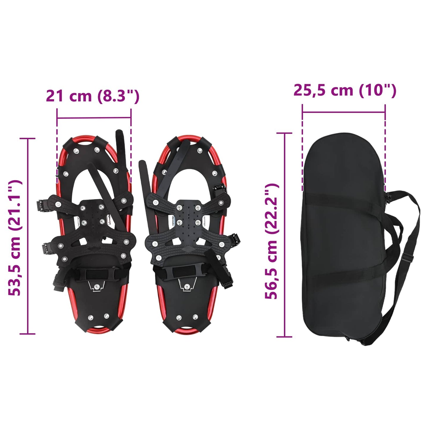 3 in 1 Sneeuwschoenen Rood en Zwart 53,5 x 21 cm is nu te koop bij PeponiXL, paradijselijk wonen!