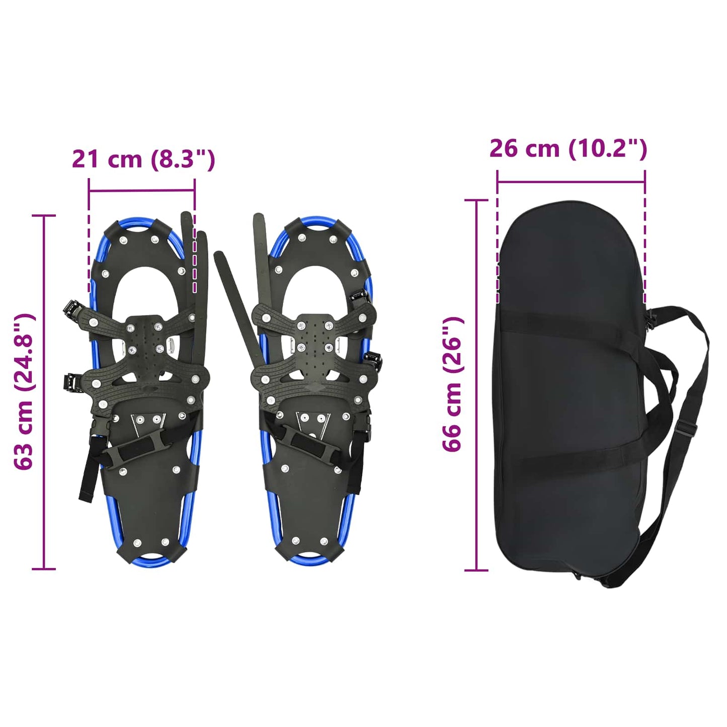 3 in 1 Sneeuwschoenen Blauw en Zwart 63 x 21 cm is nu te koop bij PeponiXL, paradijselijk wonen!