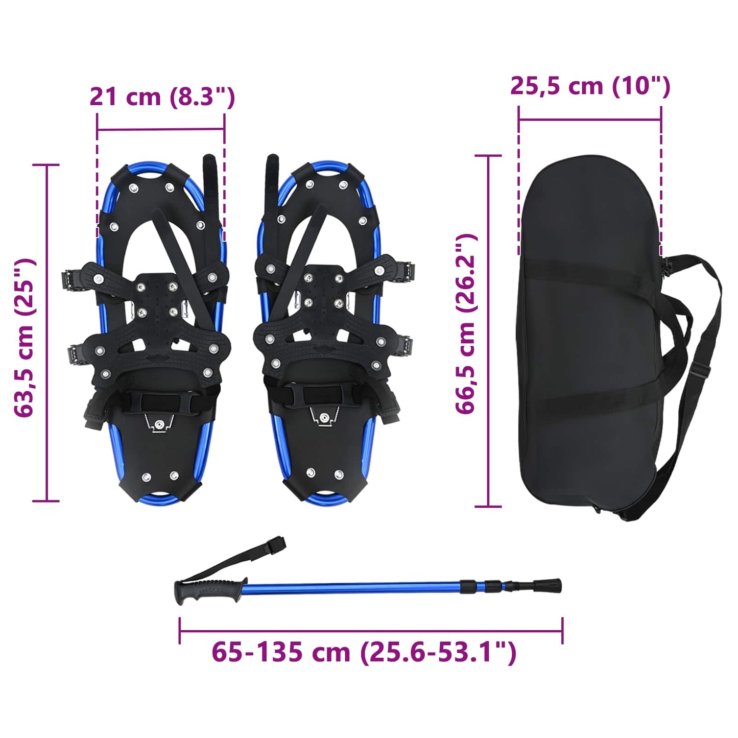 3 in 1 sneeuwschoenen met wandelschoenen Blauw en Zwart is nu te koop bij PeponiXL, paradijselijk wonen!