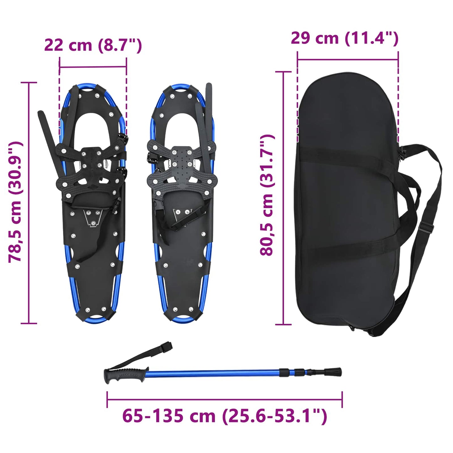 3 in 1 sneeuwschoenen met wandelschoenen Blauw en Zwart is nu te koop bij PeponiXL, paradijselijk wonen!