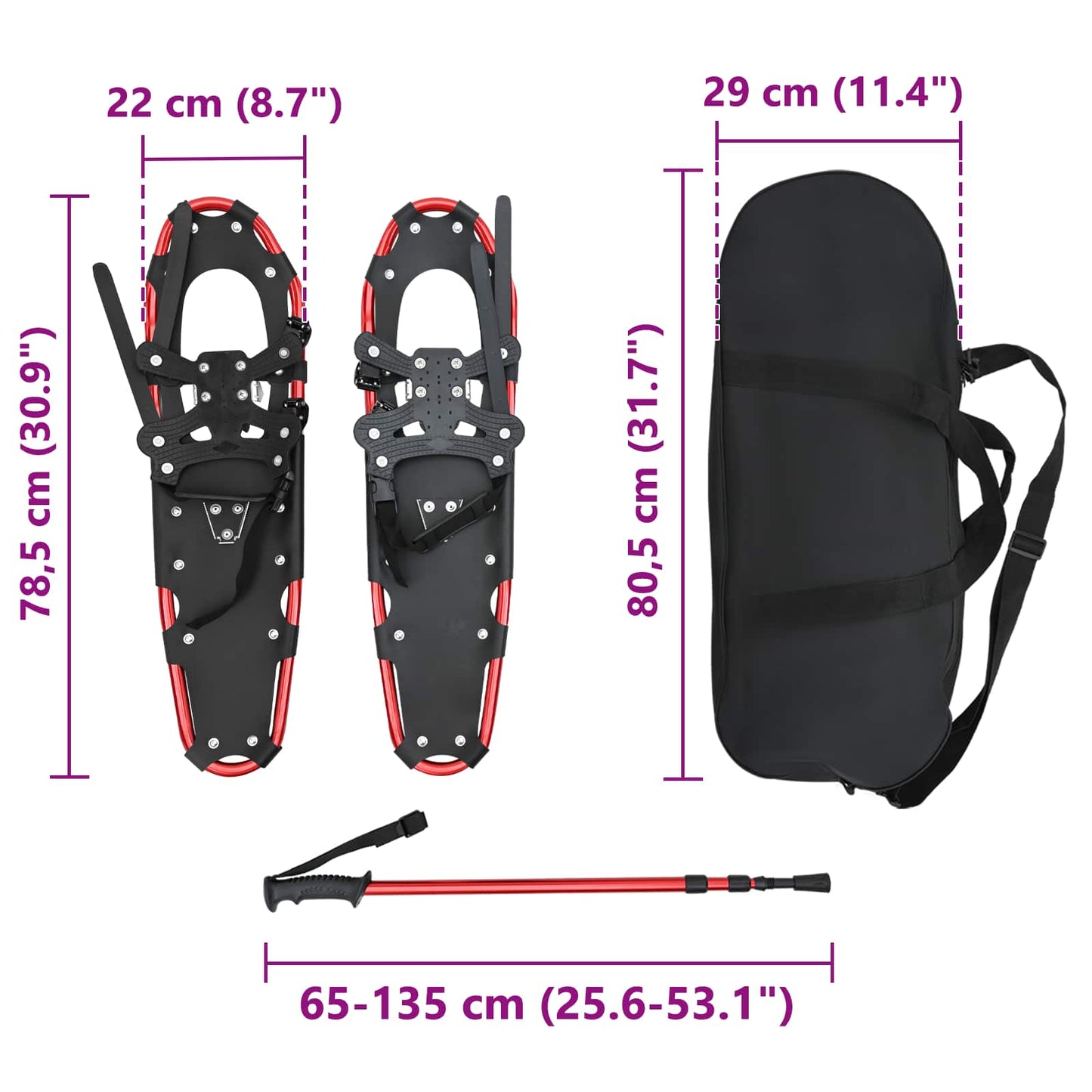 3 in 1 sneeuwschoenen met wandelschoenen Rood en Zwart is nu te koop bij PeponiXL, paradijselijk wonen!