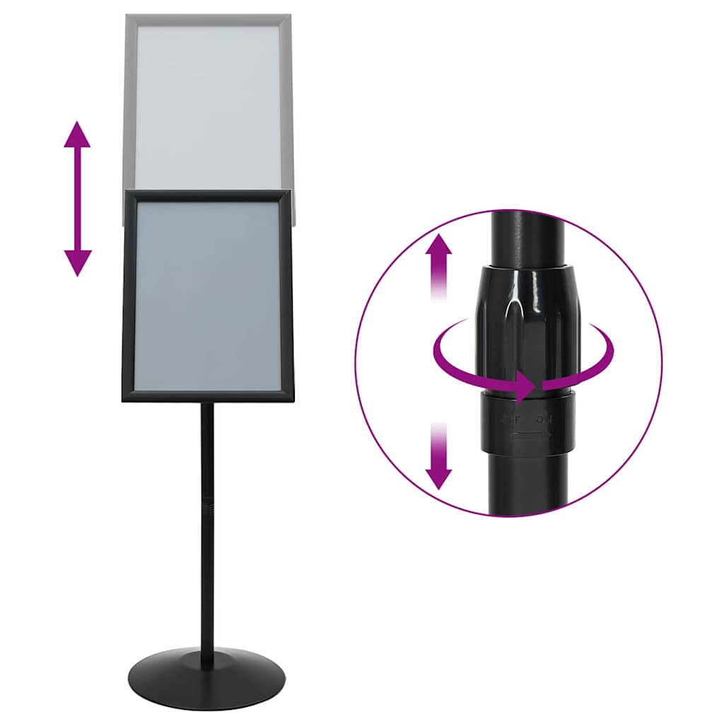 Pedestal Posterstand Zilver a3 PVC en staal is nu te koop bij PeponiXL, paradijselijk wonen!