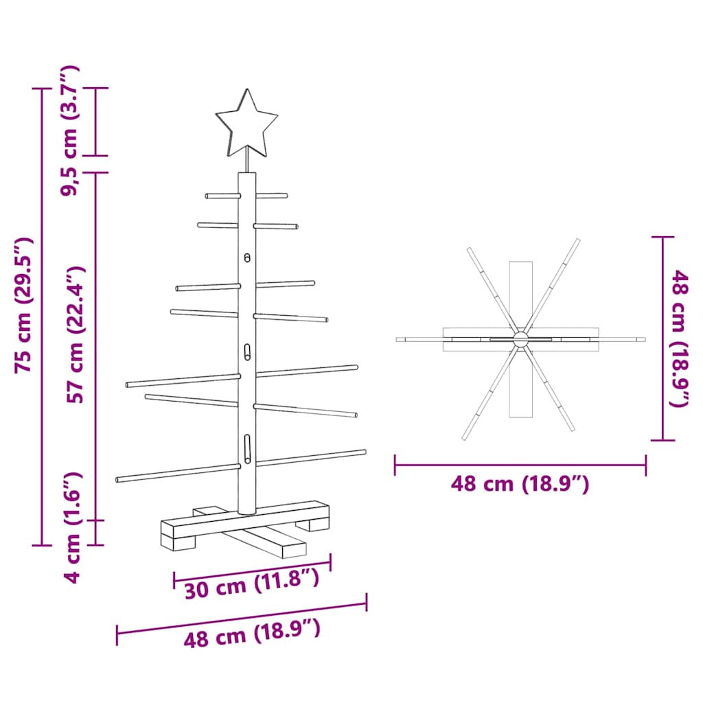 Houten kerstboom met standaard Bruin 75 cm Bamboe is nu te koop bij PeponiXL, paradijselijk wonen!