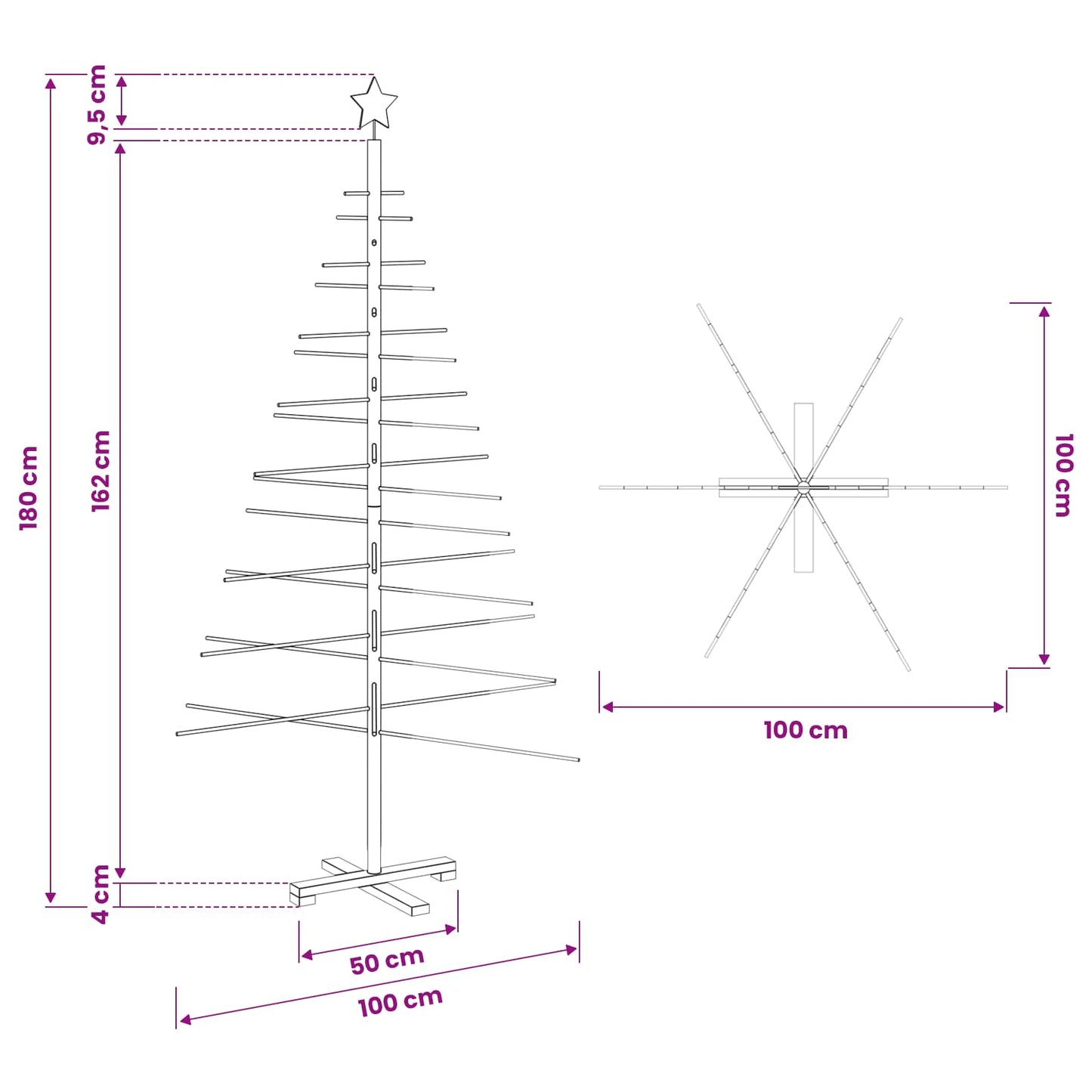 Houten kerstboom met standaard Bruin 180 cm Bamboe is nu te koop bij PeponiXL, paradijselijk wonen!
