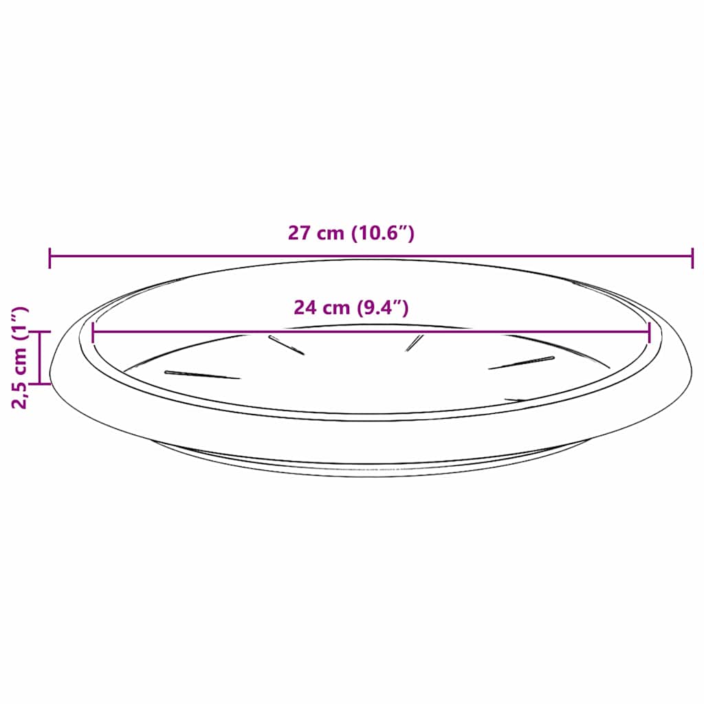 Ronde Bloemenschalen 24 pcs Baksteenrood Ø 27 x 2,5 cm is nu te koop bij PeponiXL, paradijselijk wonen!
