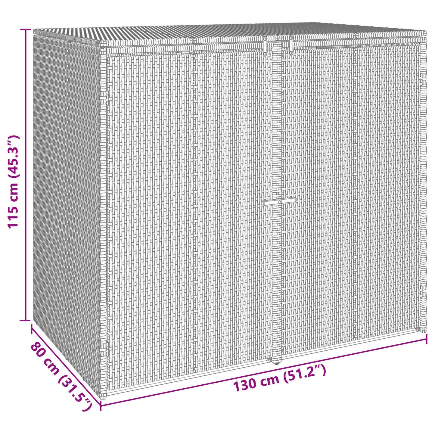 Afvalbak Box 2 pcs Grijs 130 x 80 x 115 cm Polyetheen is nu te koop bij PeponiXL, paradijselijk wonen!