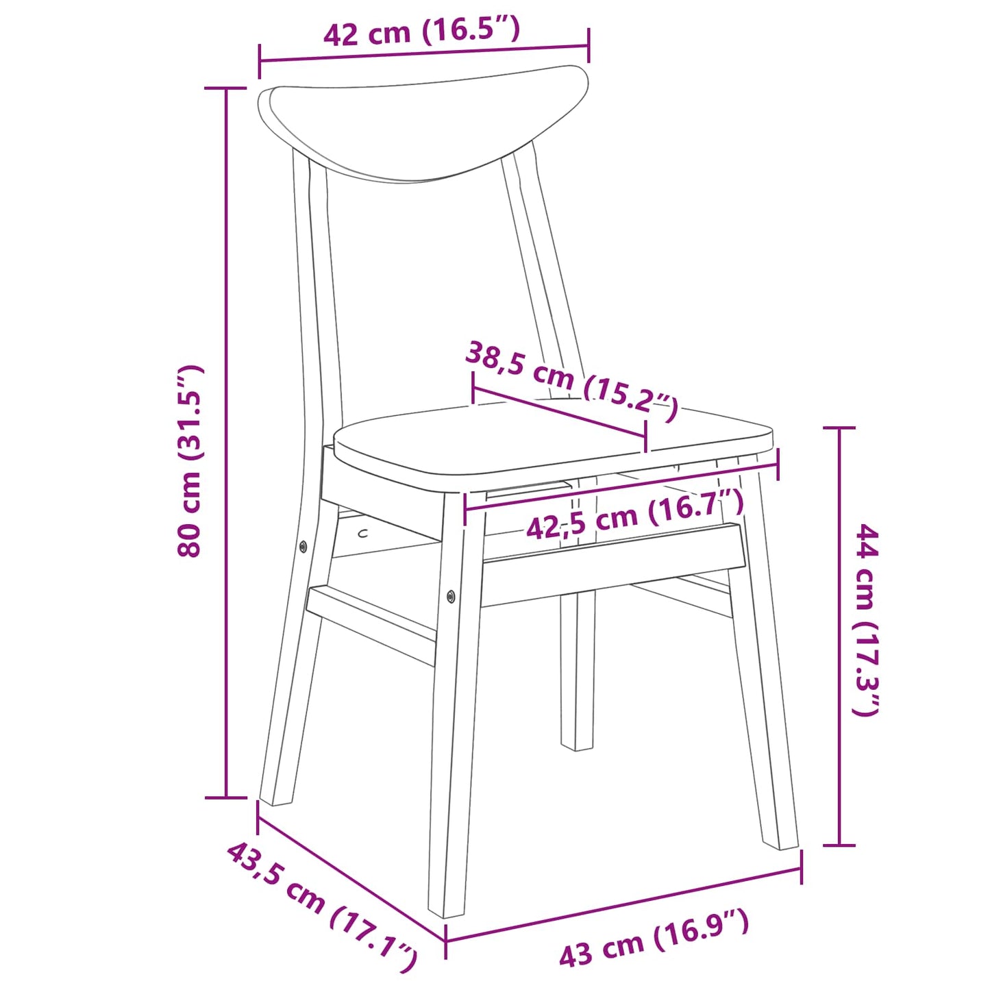 Eettafelstoelen 2 pcs Naturel 42 x 47.5 x 81 cm is nu te koop bij PeponiXL, paradijselijk wonen!