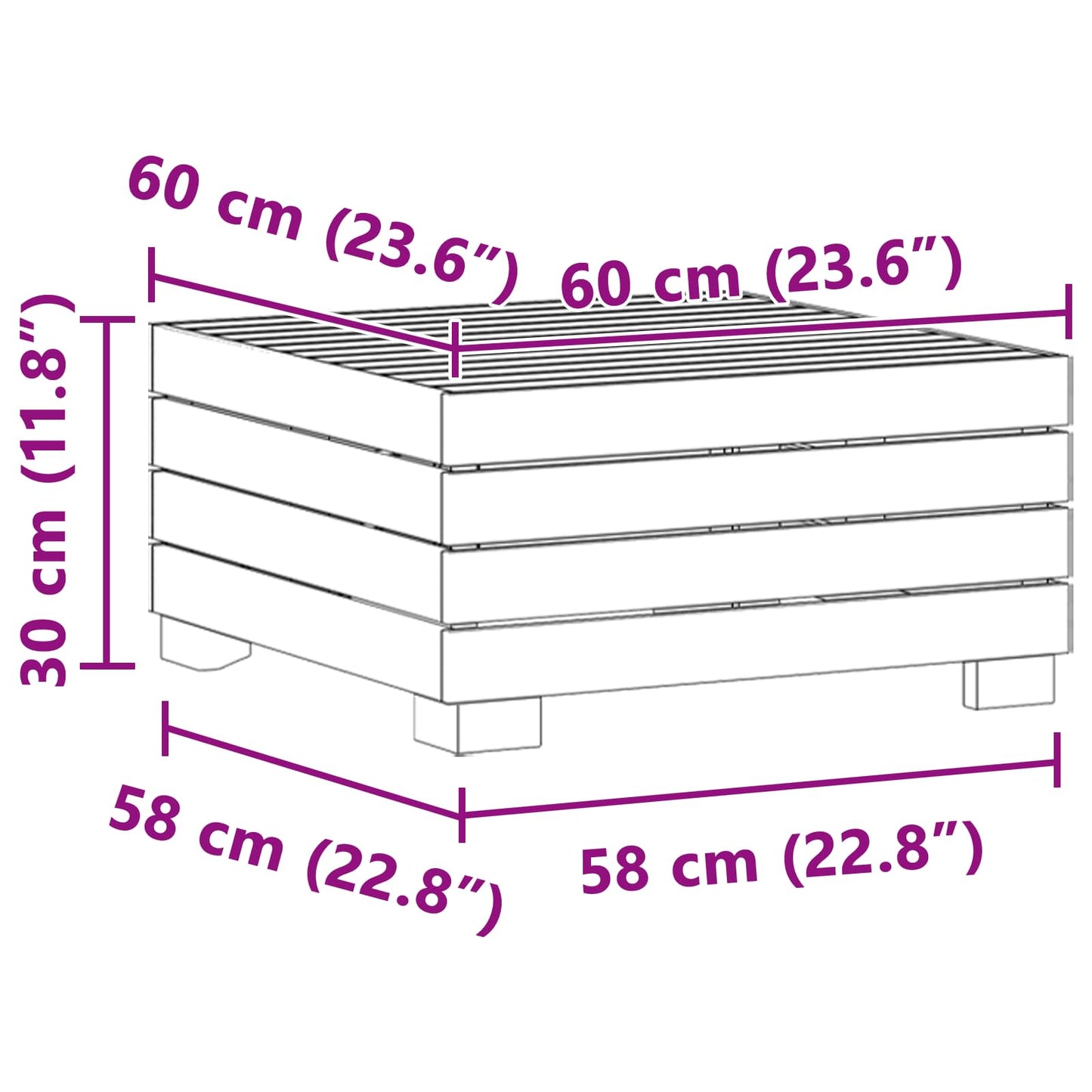 Tuin Bijzettafel Massief Acaciahout Bruin 60 x 60 x 30 cm is nu te koop bij PeponiXL, paradijselijk wonen!