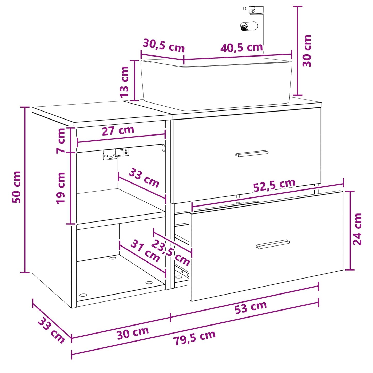 Badkamermeubelset 2 pcs Betongrijs Bewerkt hout is nu te koop bij PeponiXL, paradijselijk wonen!