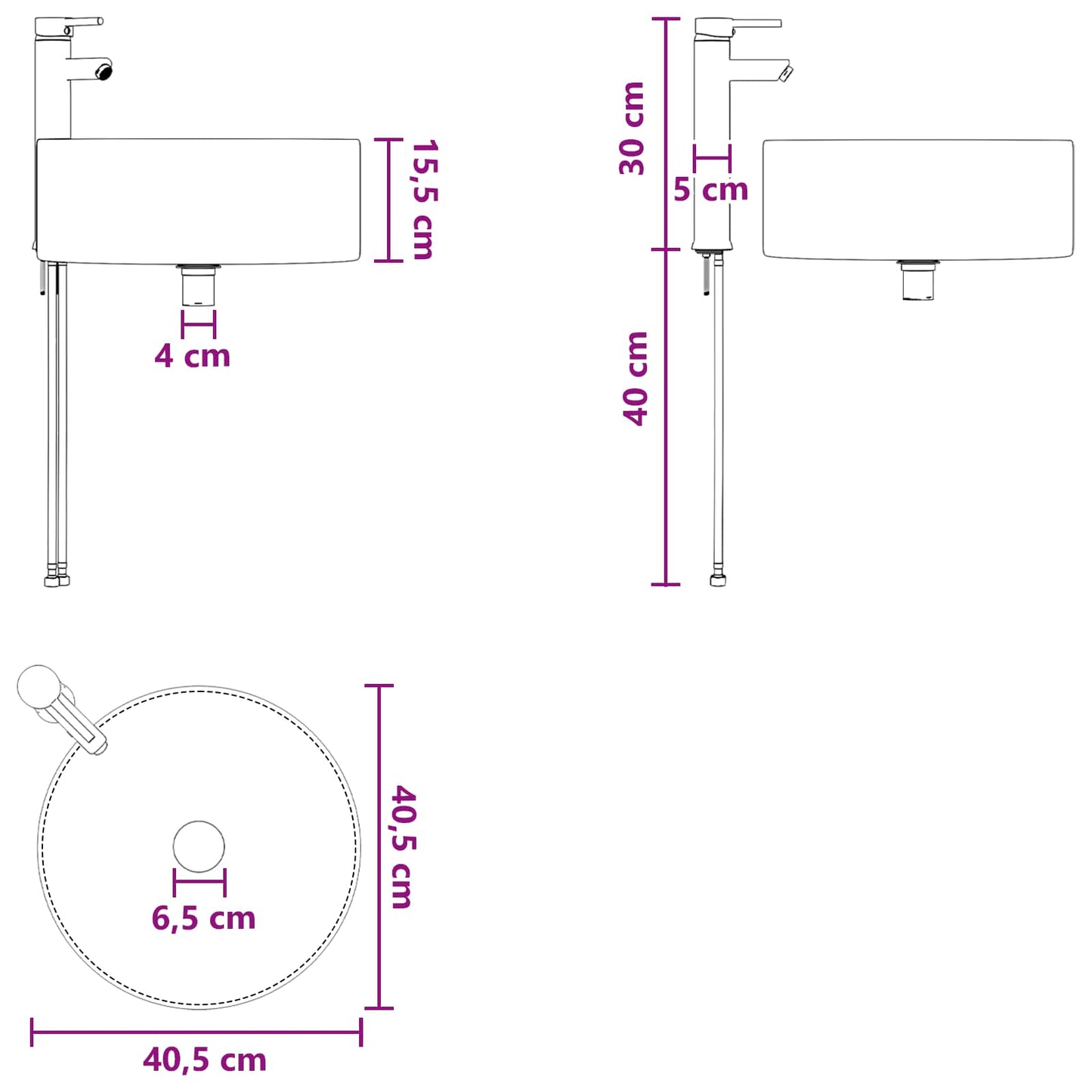 Badkamermeubelset 2 pcs Wit Bewerkt hout