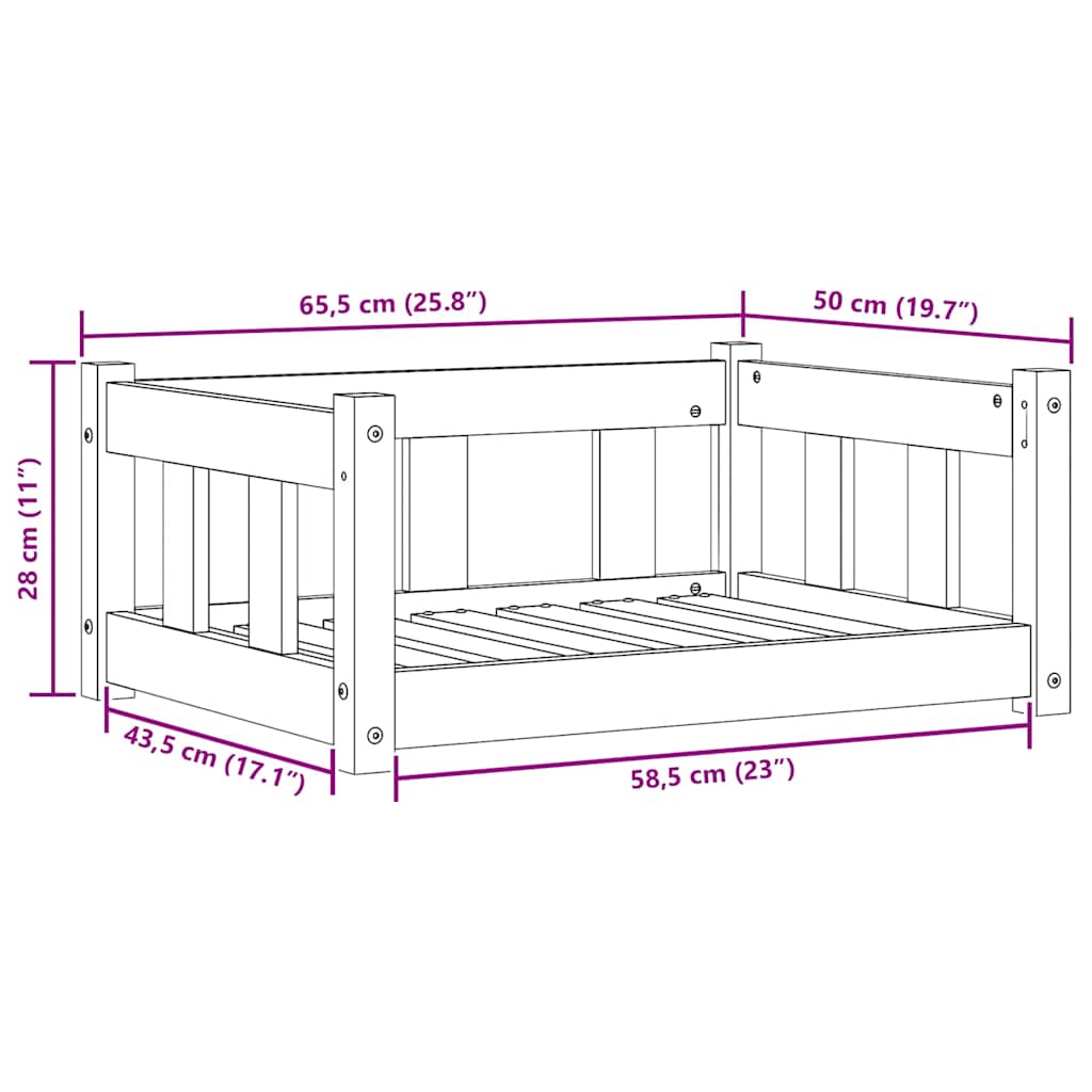 Hondenbed Wasbruin 65,5 x 50 x 28 cm Massief grenenhout is nu te koop bij PeponiXL, paradijselijk wonen!