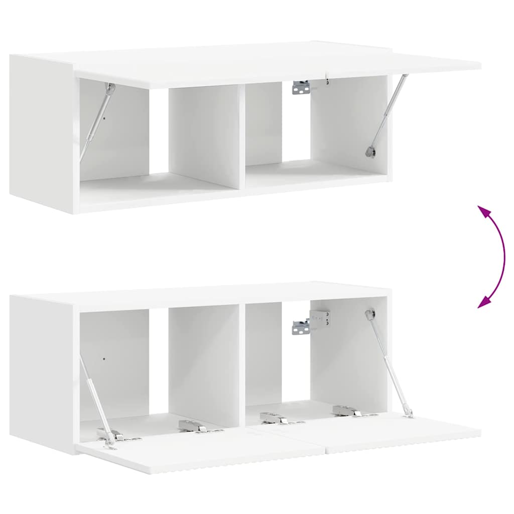 TV Wandkast Wandgemonteerd Wit 78,5 x 31 x 29,5 cm Bewerkt hout is nu te koop bij PeponiXL, paradijselijk wonen!
